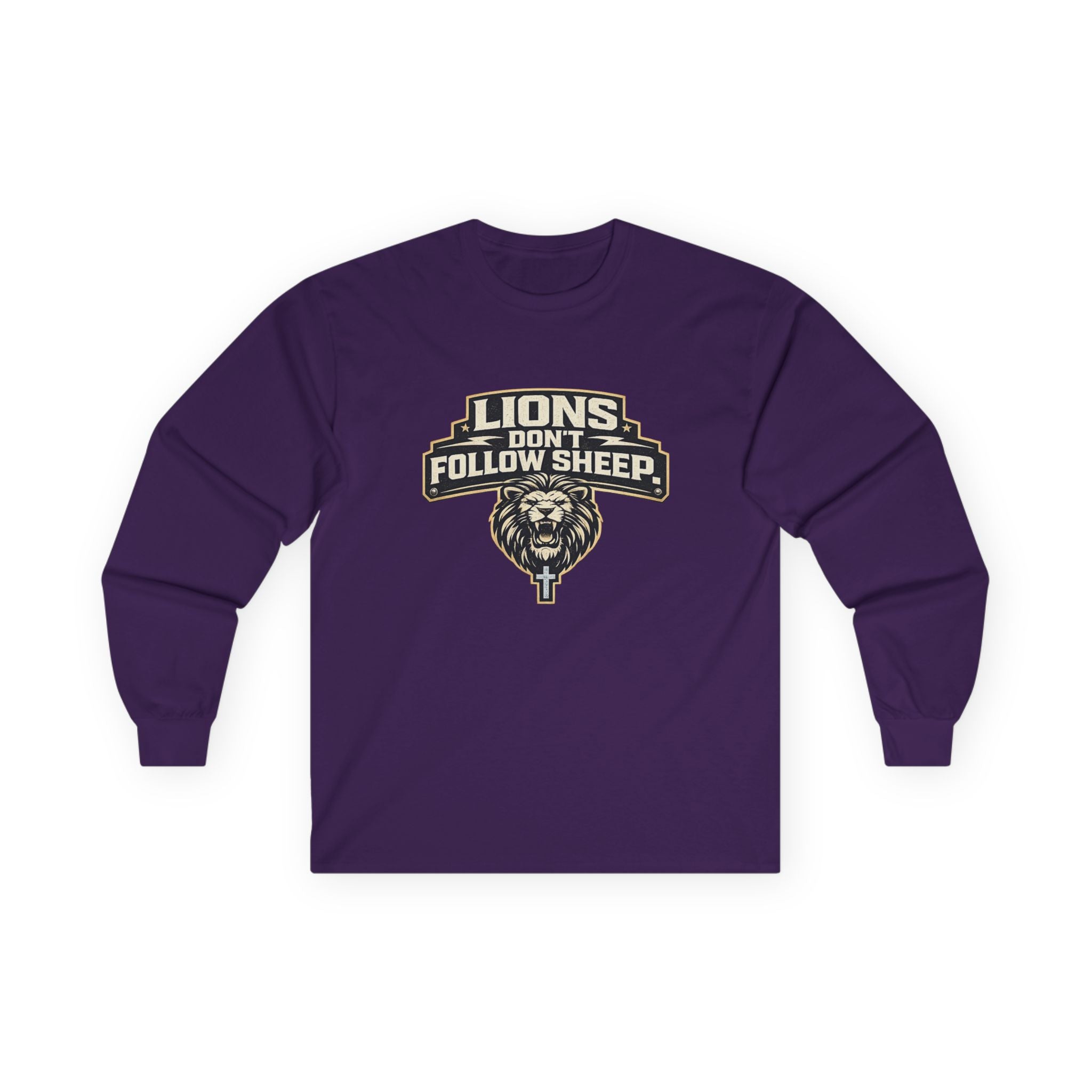 Dude-Shirts ~ LIONS DON'T FOLLOW SHEEP Long Sleeve Graphic Tee