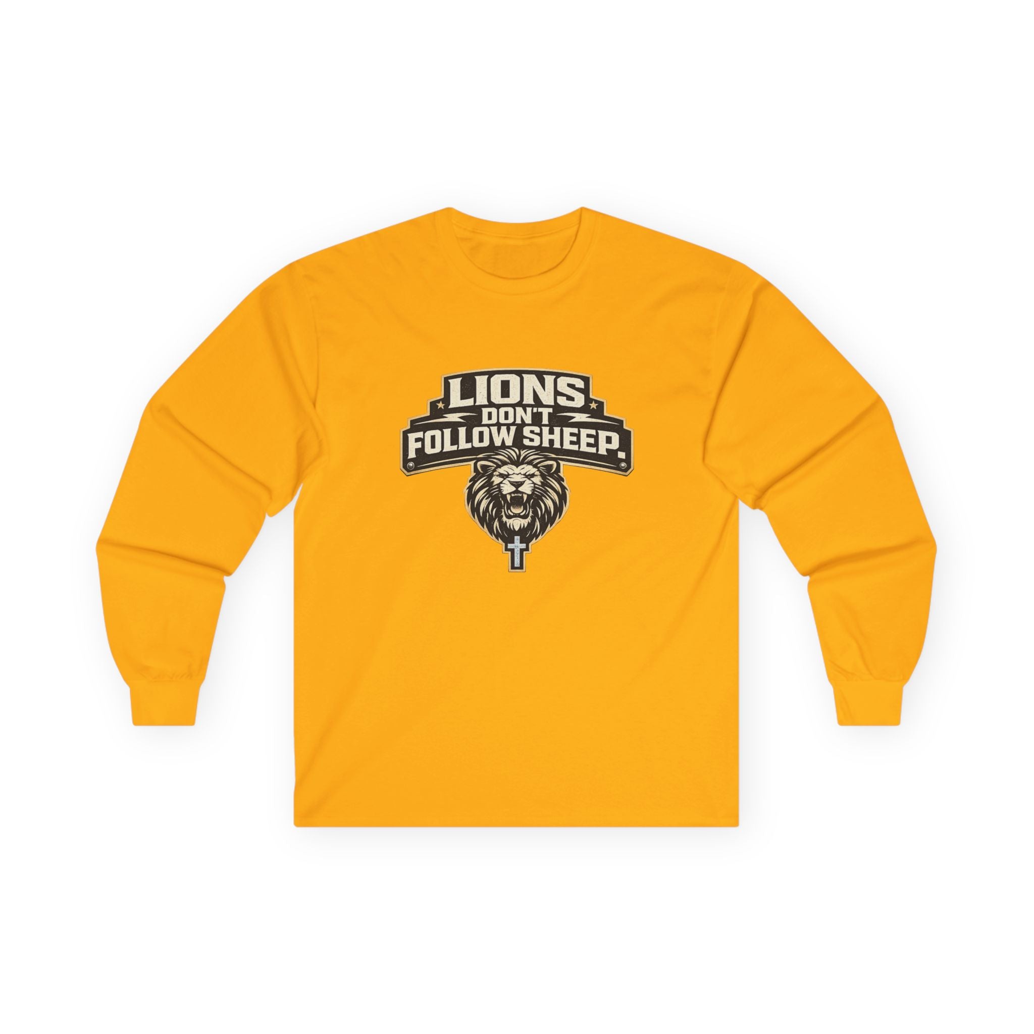 Dude-Shirts ~ LIONS DON'T FOLLOW SHEEP Long Sleeve Graphic Tee