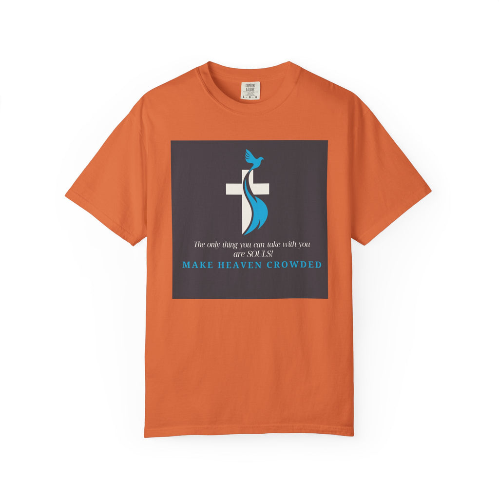 Dude-Shirts — “Make Heaven Crowded” Cross & Dove Inspirational Tee