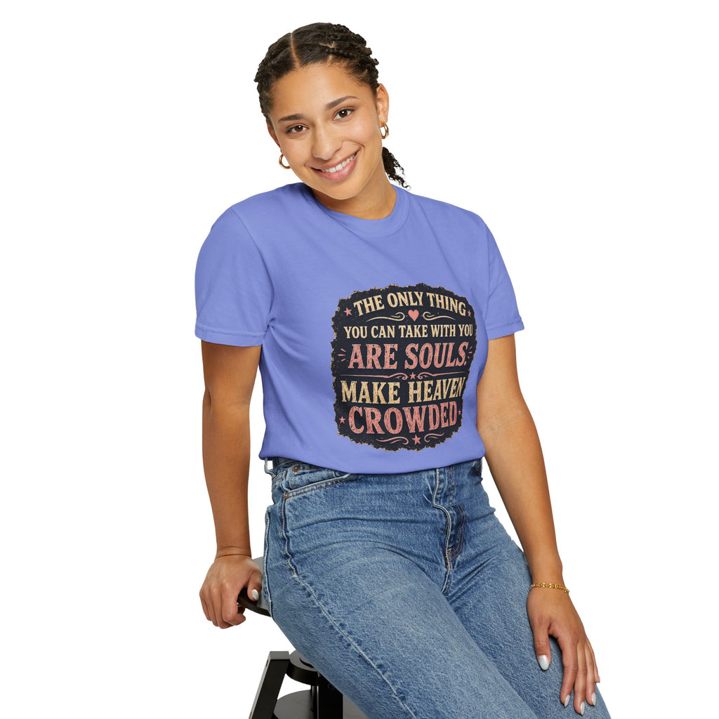 Chick-Shirts — “Make Heaven Crowded” Cross and Dove Inspirational Tee