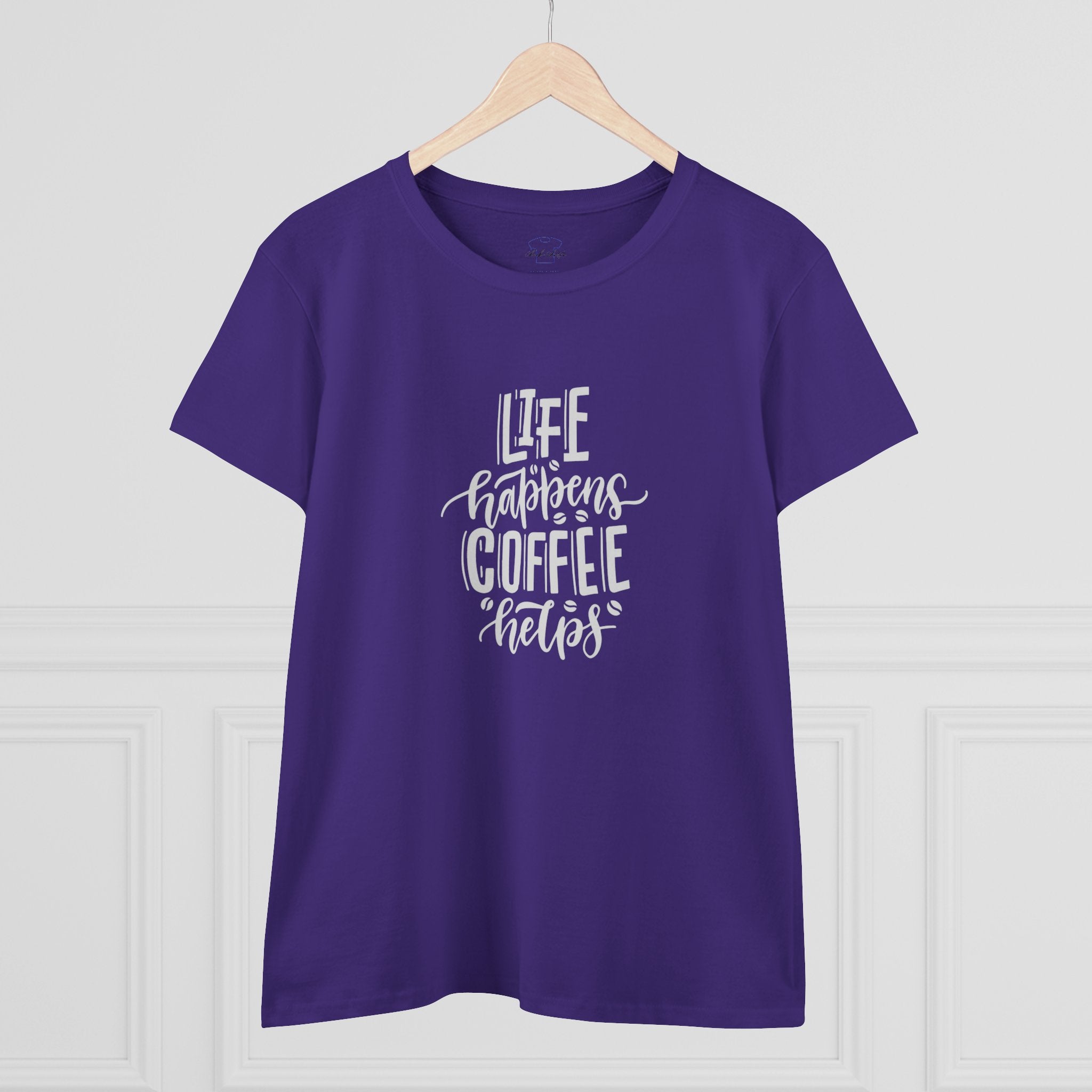 Life happens.  Coffee helps. ~ Women's Midweight Cotton Tee