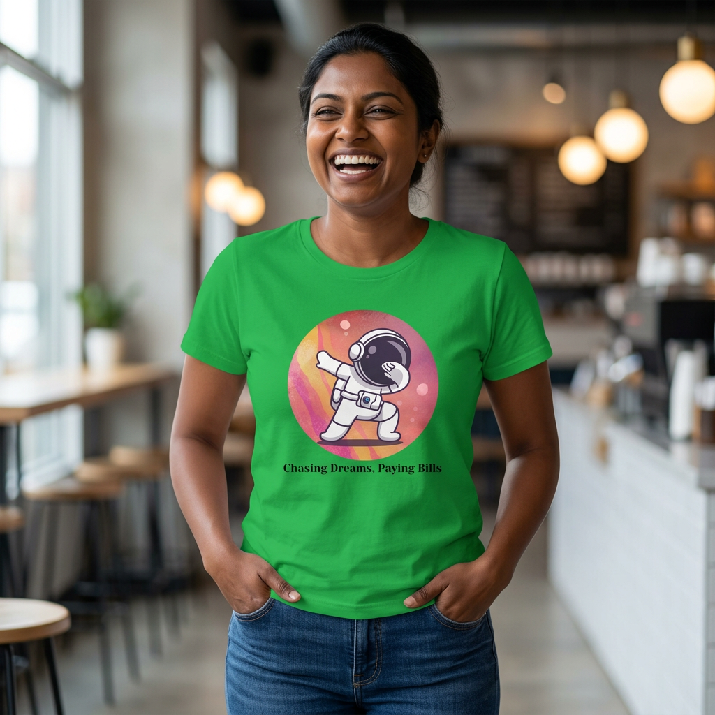 Chick-Shirts ~ Chasing Dreams. Paying Bills. ~ Women's Midweight Cotton Tee