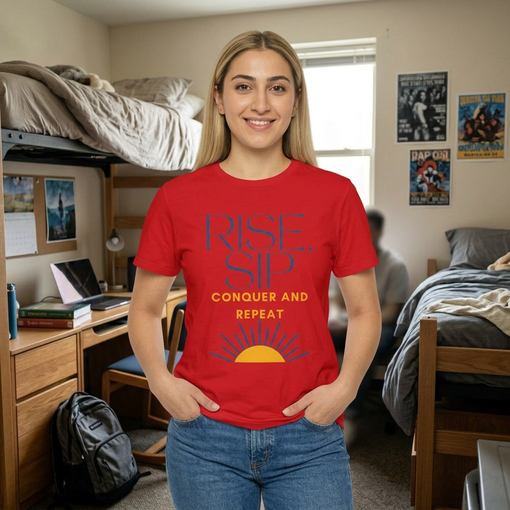 Chick-Shirts ~ Rise, Sip, Conquer and Repeat Women's Tee