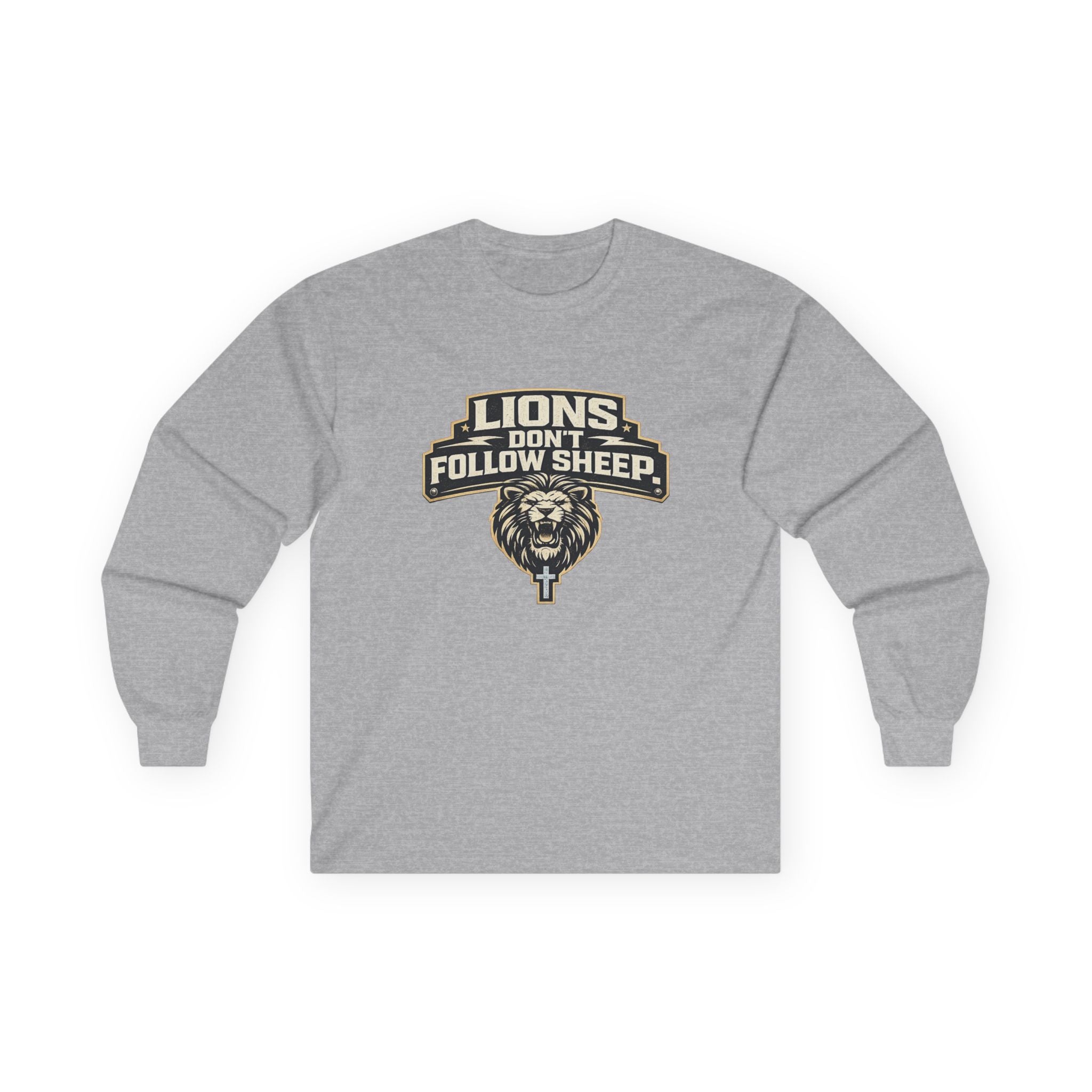 Dude-Shirts ~ LIONS DON'T FOLLOW SHEEP Long Sleeve Graphic Tee