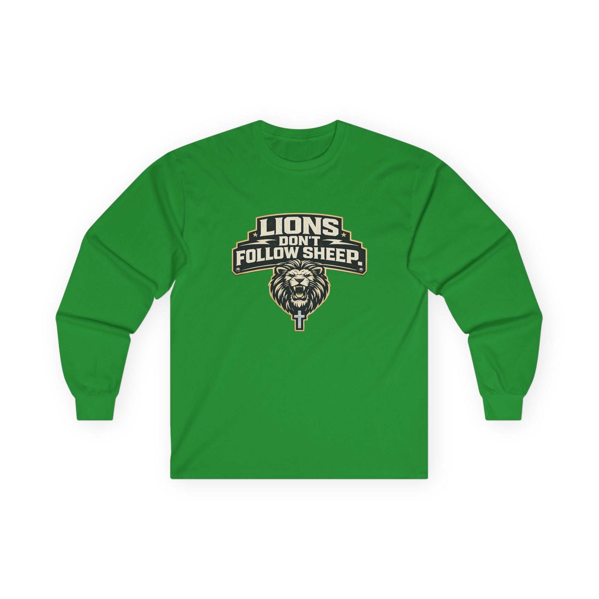 Dude-Shirts ~ LIONS DON'T FOLLOW SHEEP Long Sleeve Graphic Tee