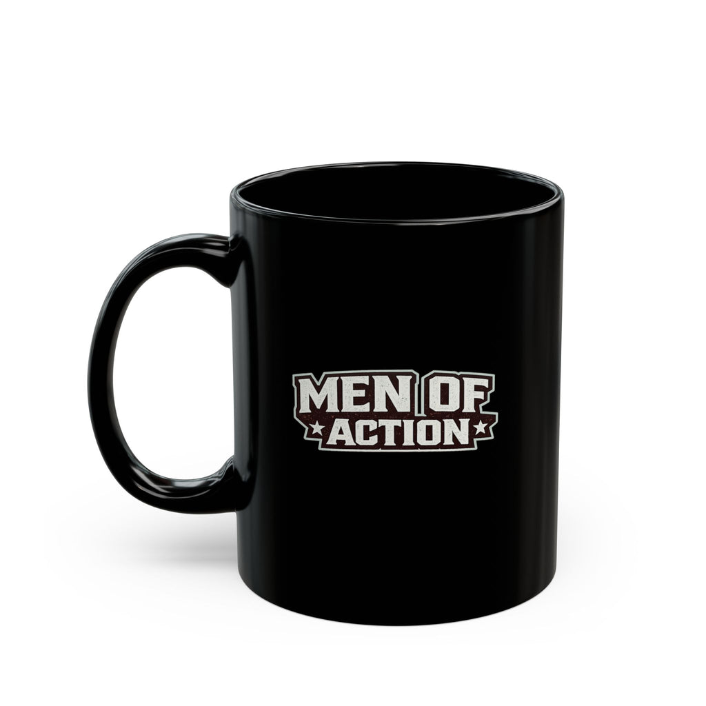 Lil-Mugs ~ MEN OF ACTION — Black Ceramic Mug (11oz & 15oz)