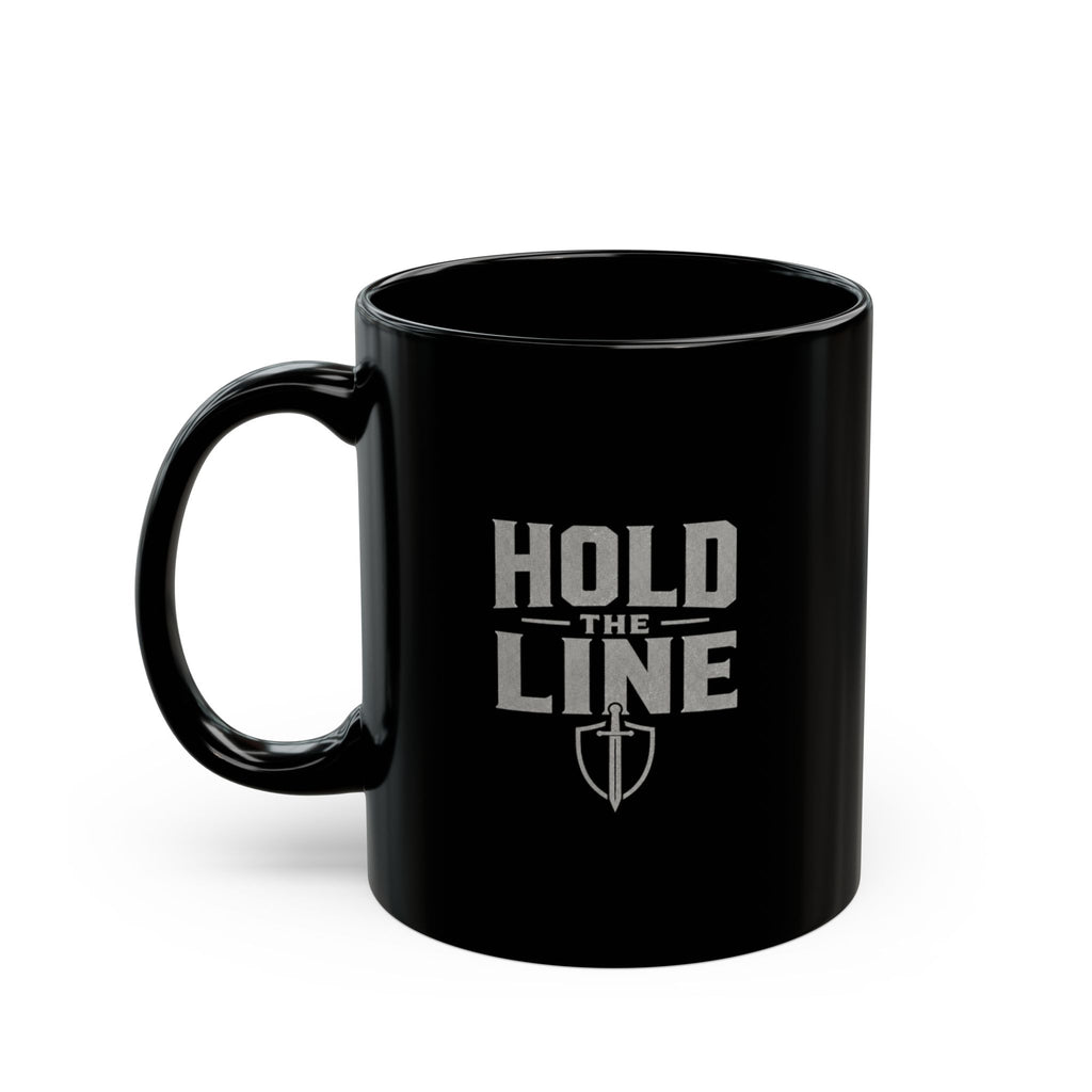 Lil-Mugs ~ HOLD THE LINE Black, Ceramic Mug (11oz or 15oz)