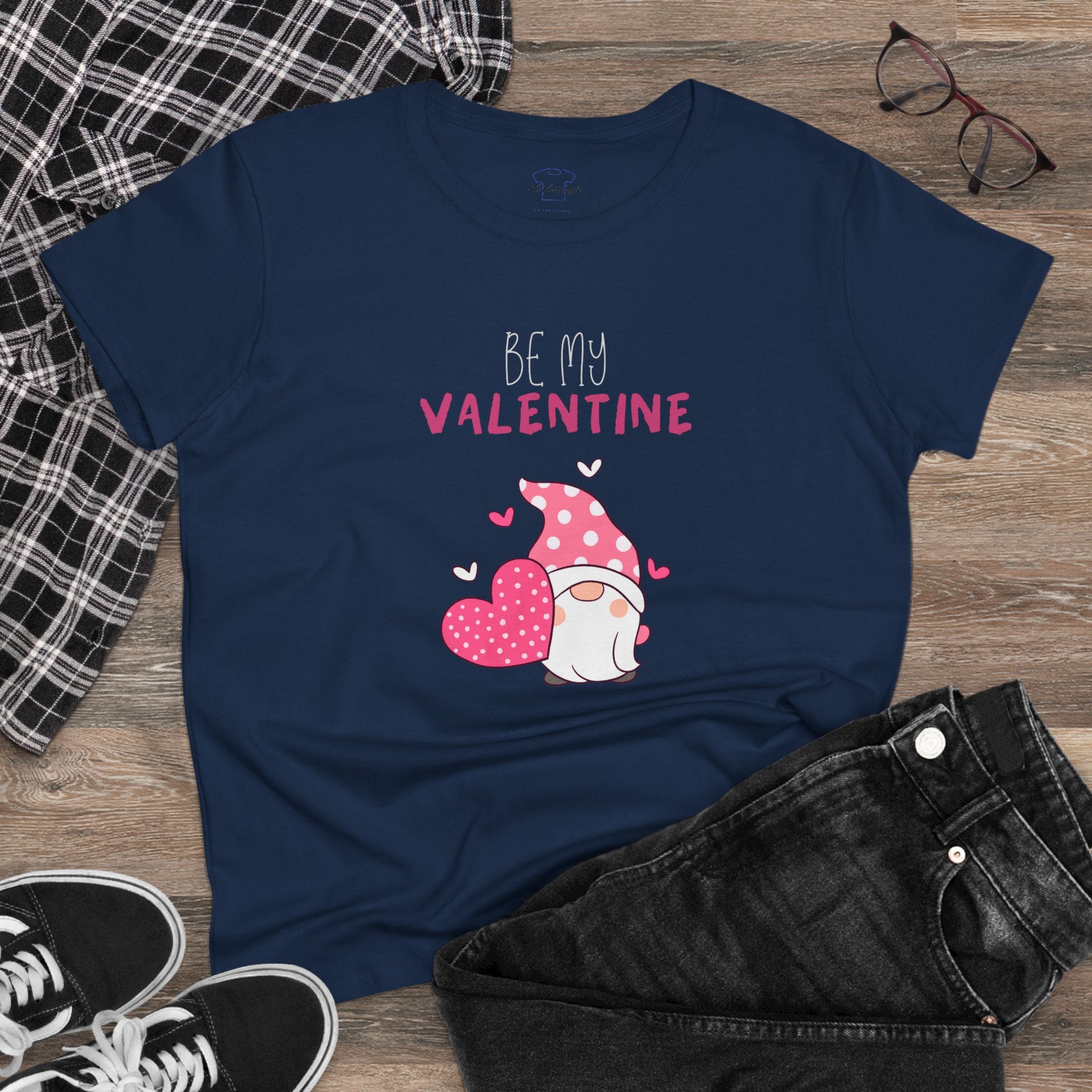 Gnome Be My Valentine ~ Women's Midweight Cotton Tee