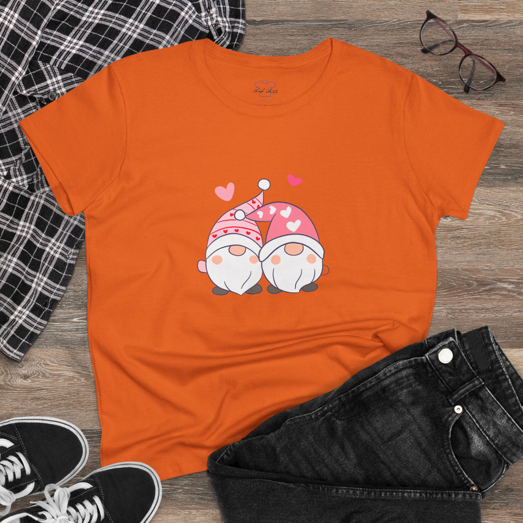 Gnome Couple Love ~ Women's Midweight Cotton Tee