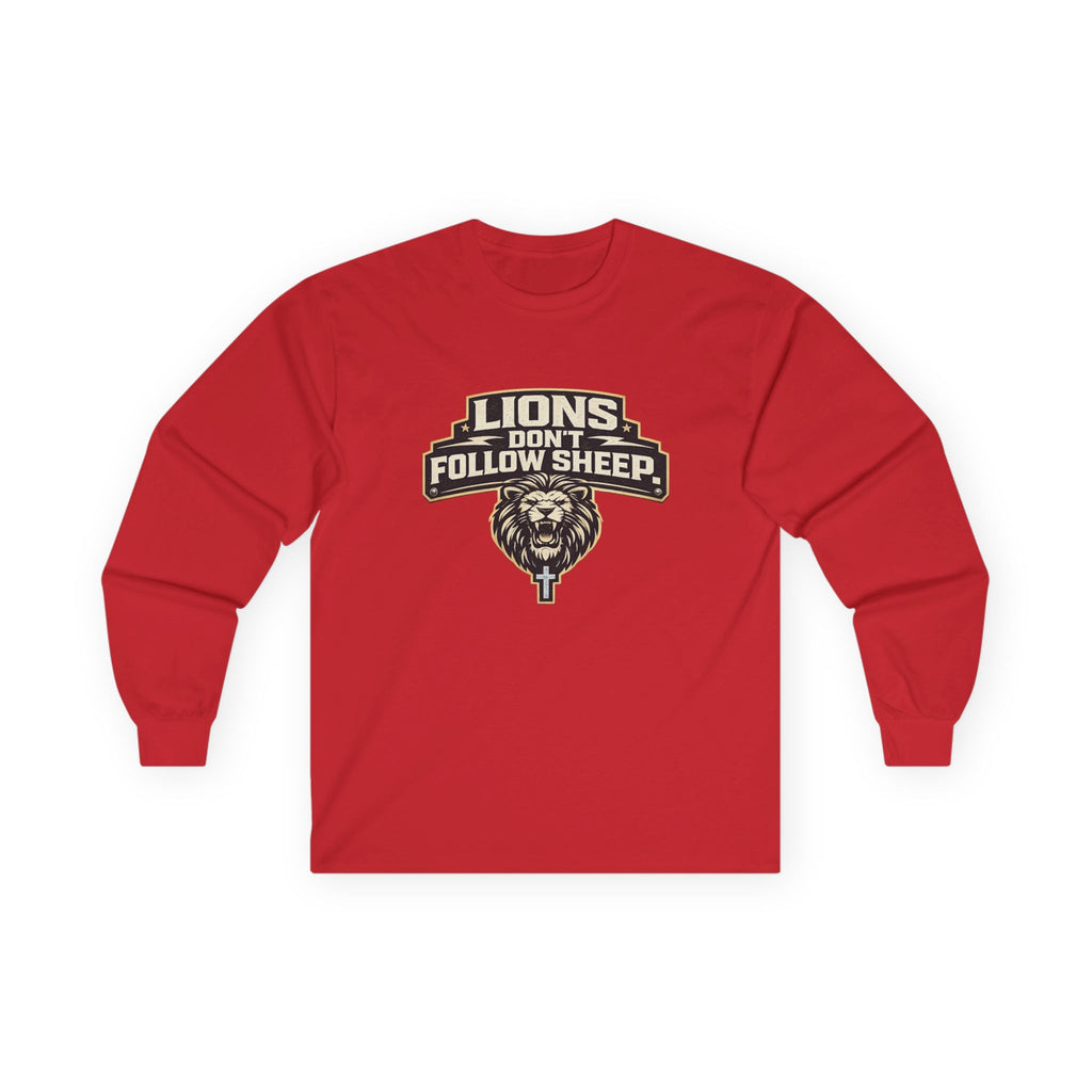 Dude-Shirts ~ LIONS DON'T FOLLOW SHEEP Long Sleeve Graphic Tee