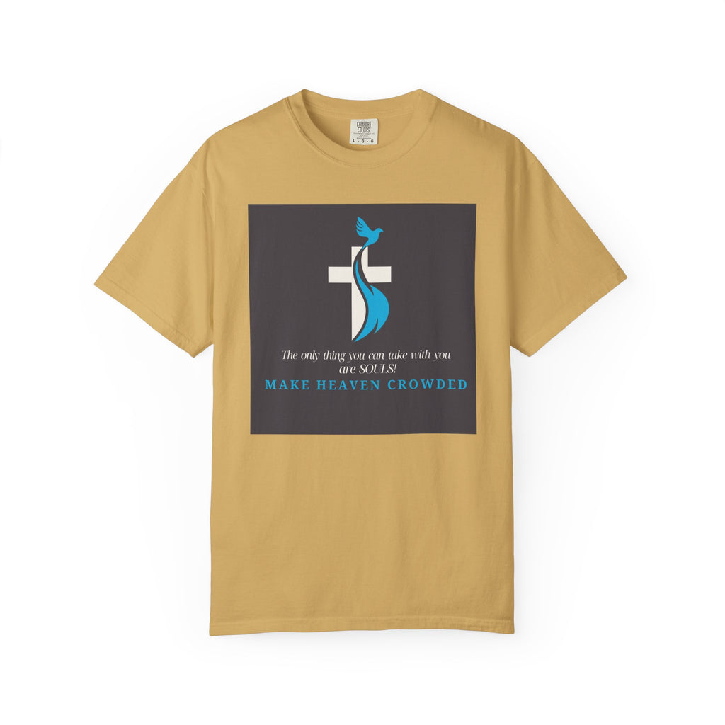 Dude-Shirts — “Make Heaven Crowded” Cross & Dove Inspirational Tee