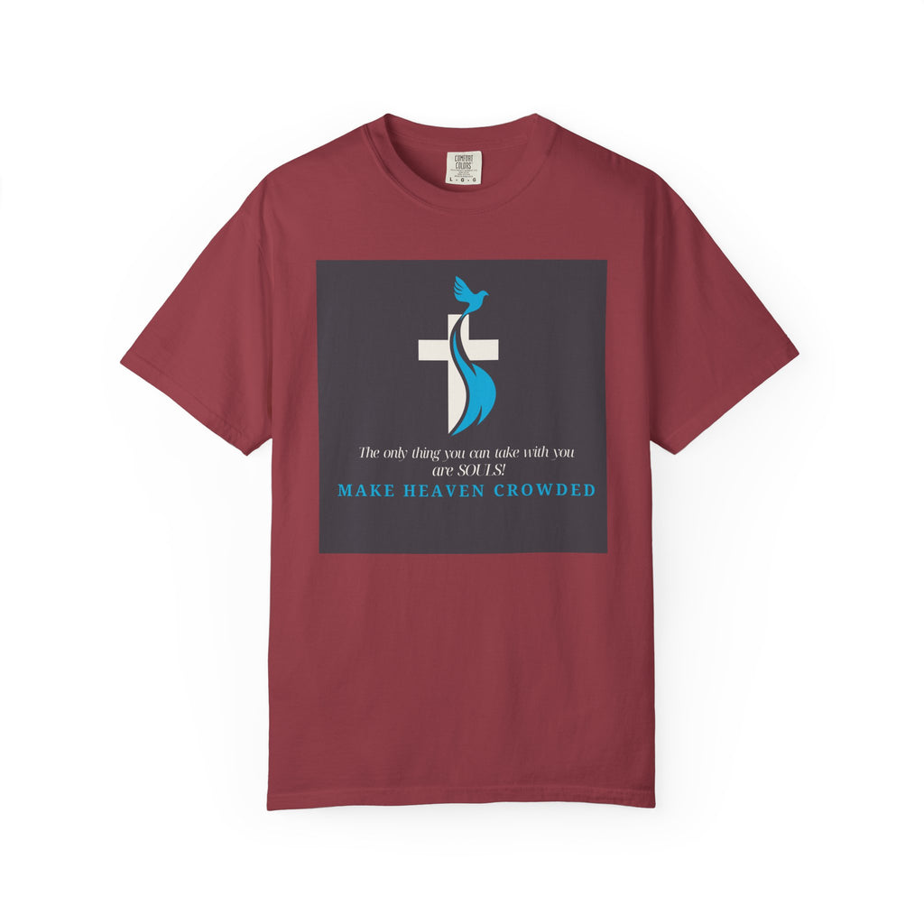 Dude-Shirts — “Make Heaven Crowded” Cross & Dove Inspirational Tee