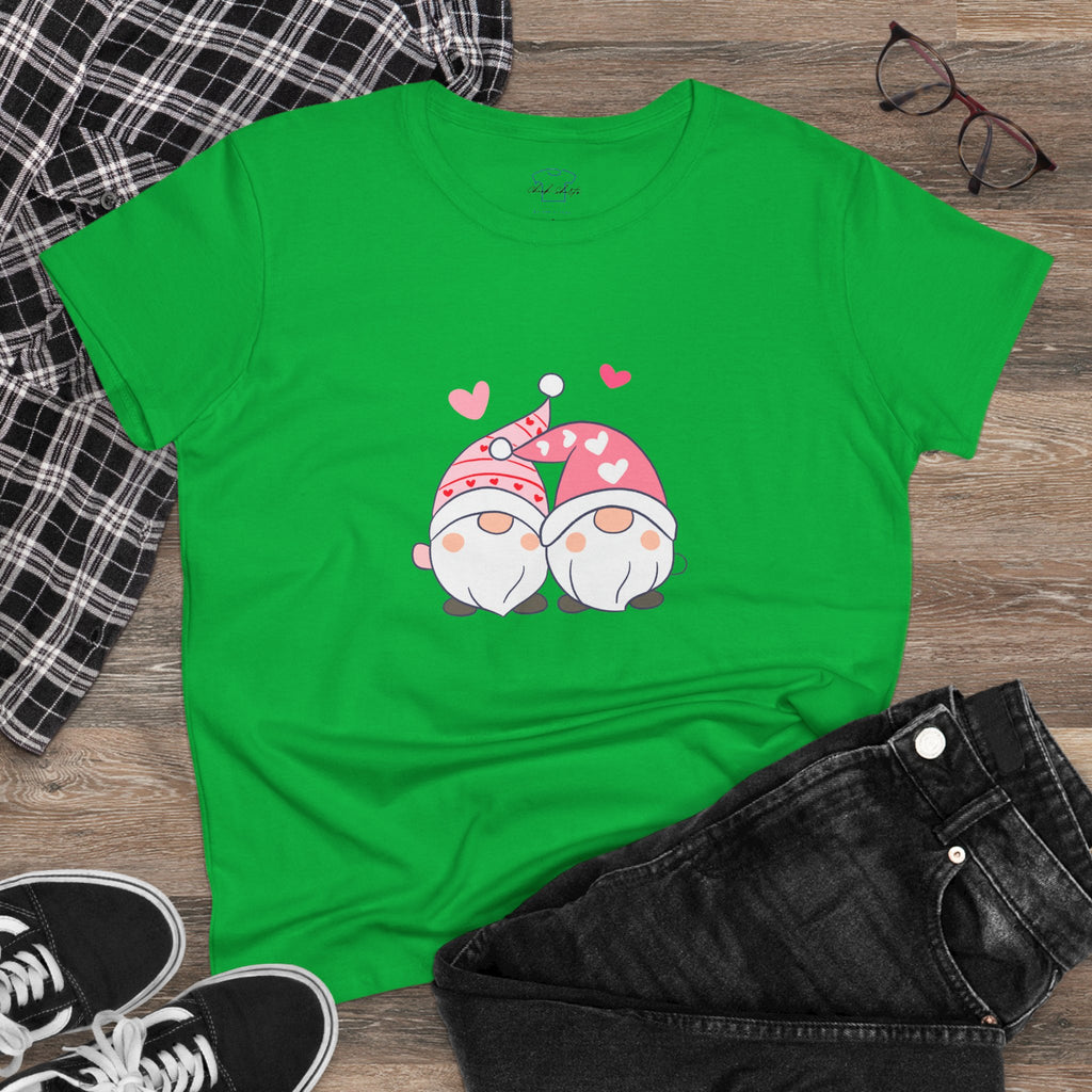 Gnome Couple Love ~ Women's Midweight Cotton Tee