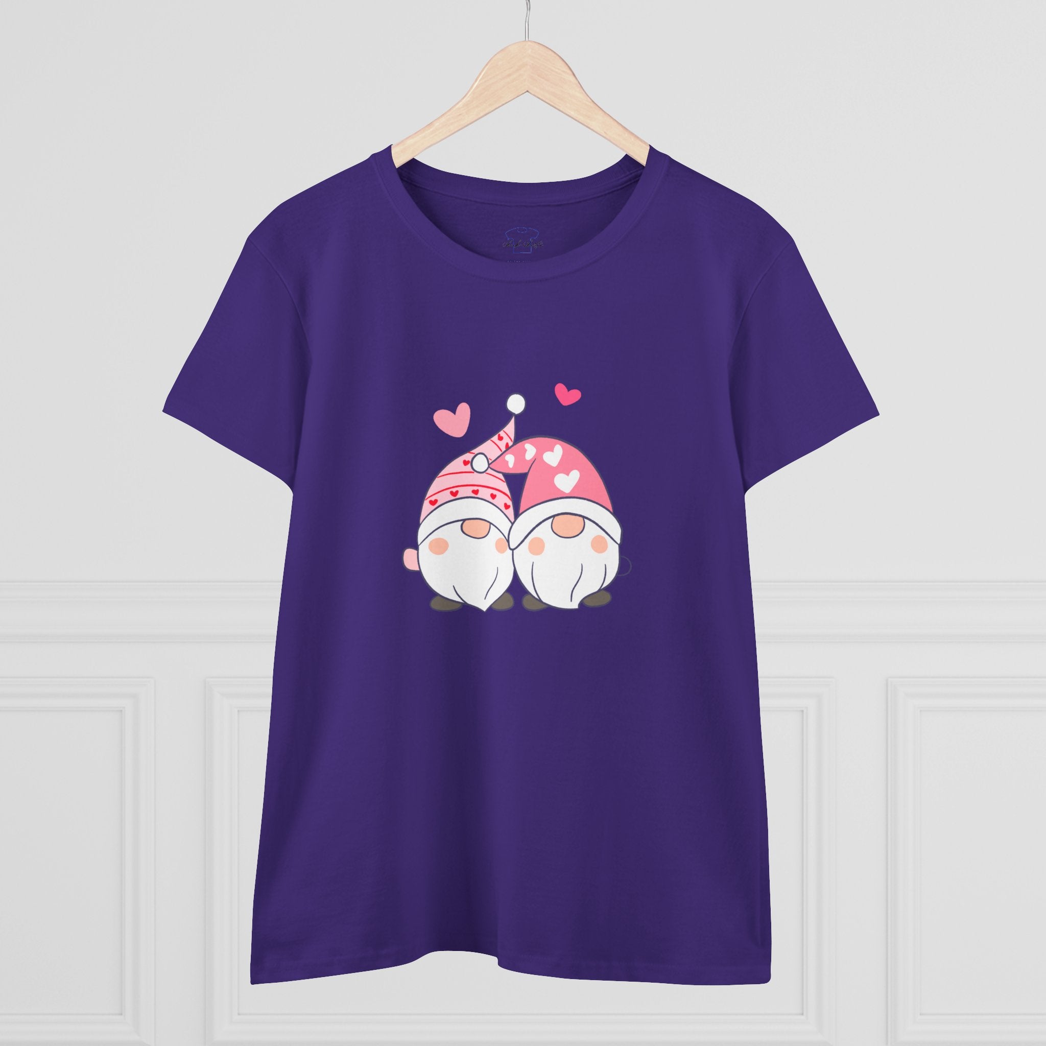 Gnome Couple Love ~ Women's Midweight Cotton Tee