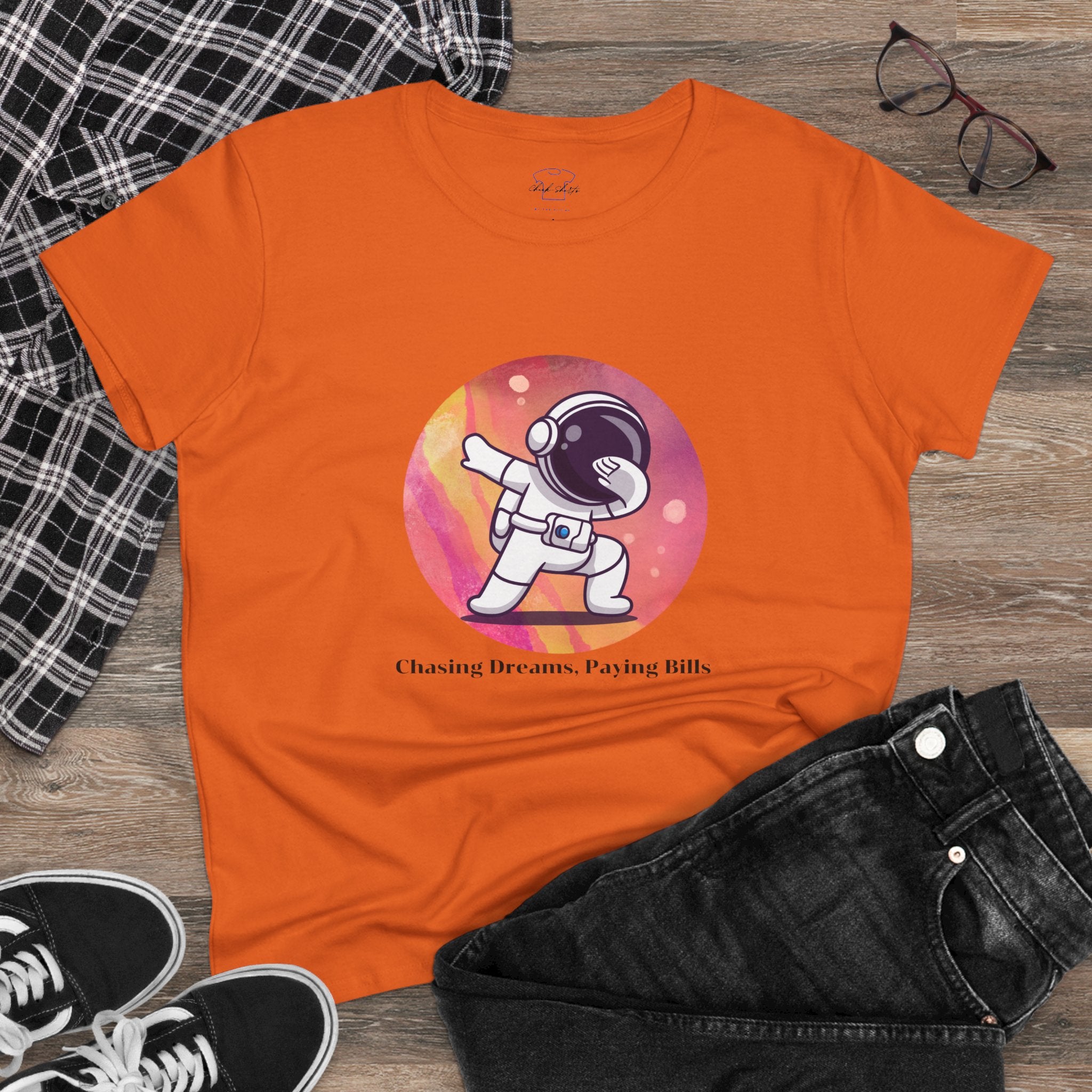 Chick-Shirts ~ Chasing Dreams. Paying Bills. ~ Women's Midweight Cotton Tee