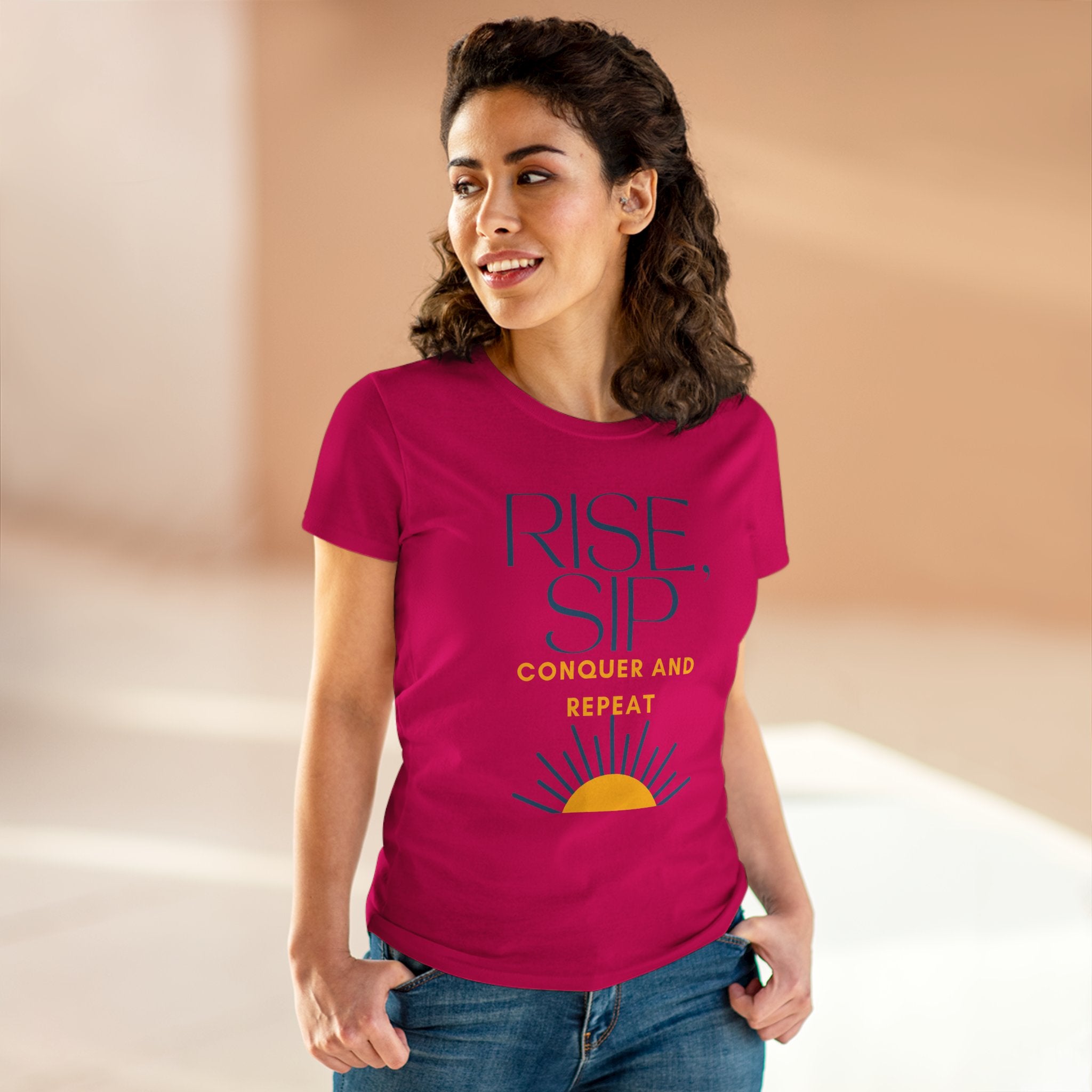 Chick-Shirts ~ Rise, Sip, Conquer and Repeat Women's Tee