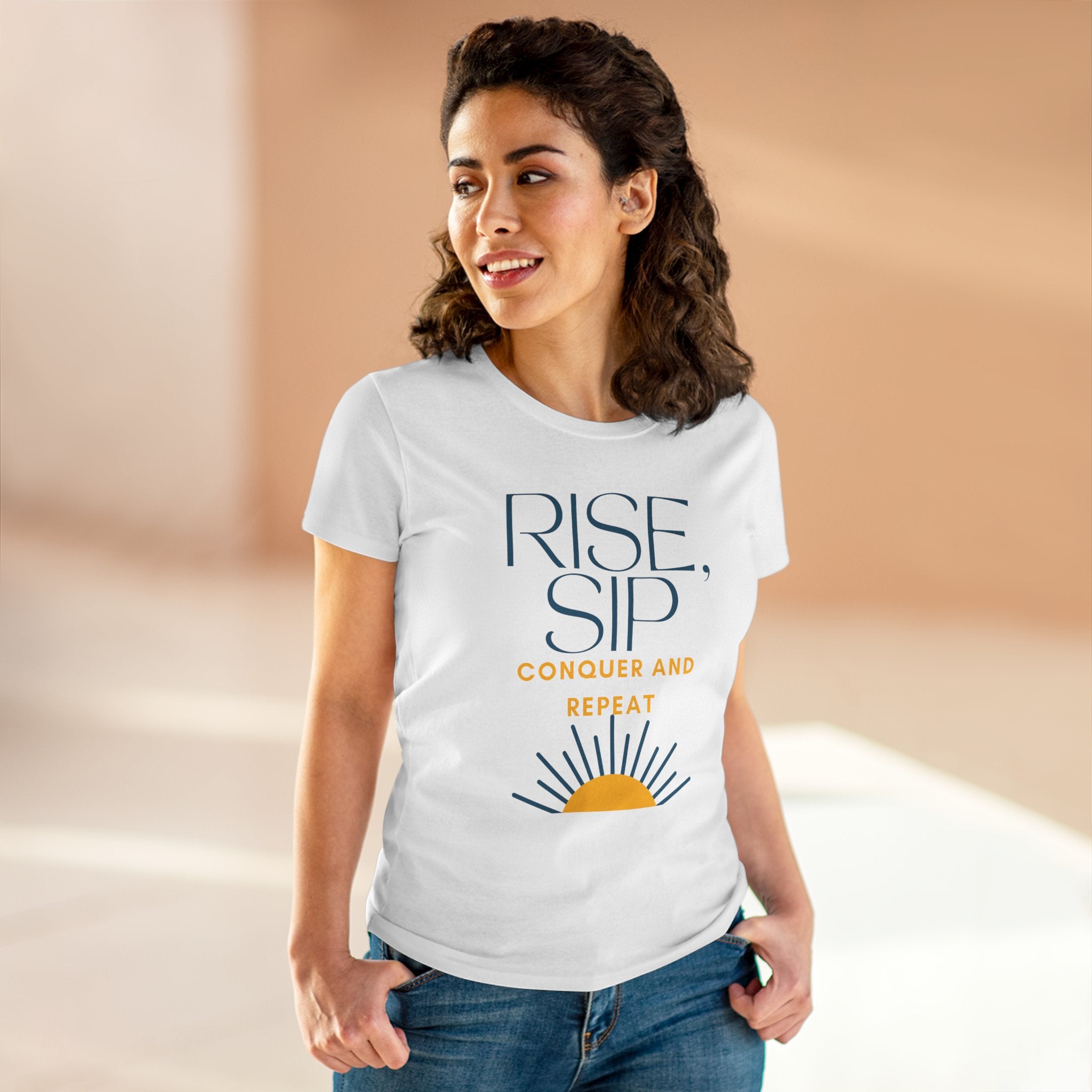Chick-Shirts ~ Rise, Sip, Conquer and Repeat Women's Tee