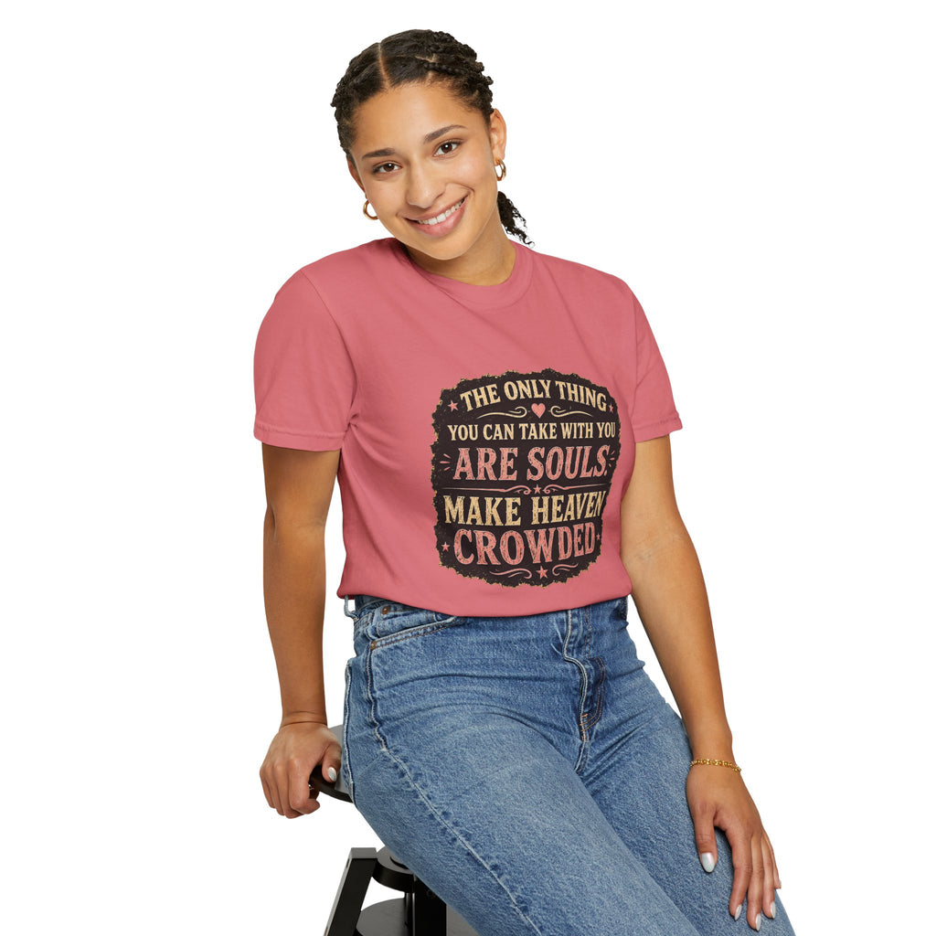 Chick-Shirts — “Make Heaven Crowded” Cross and Dove Inspirational Tee