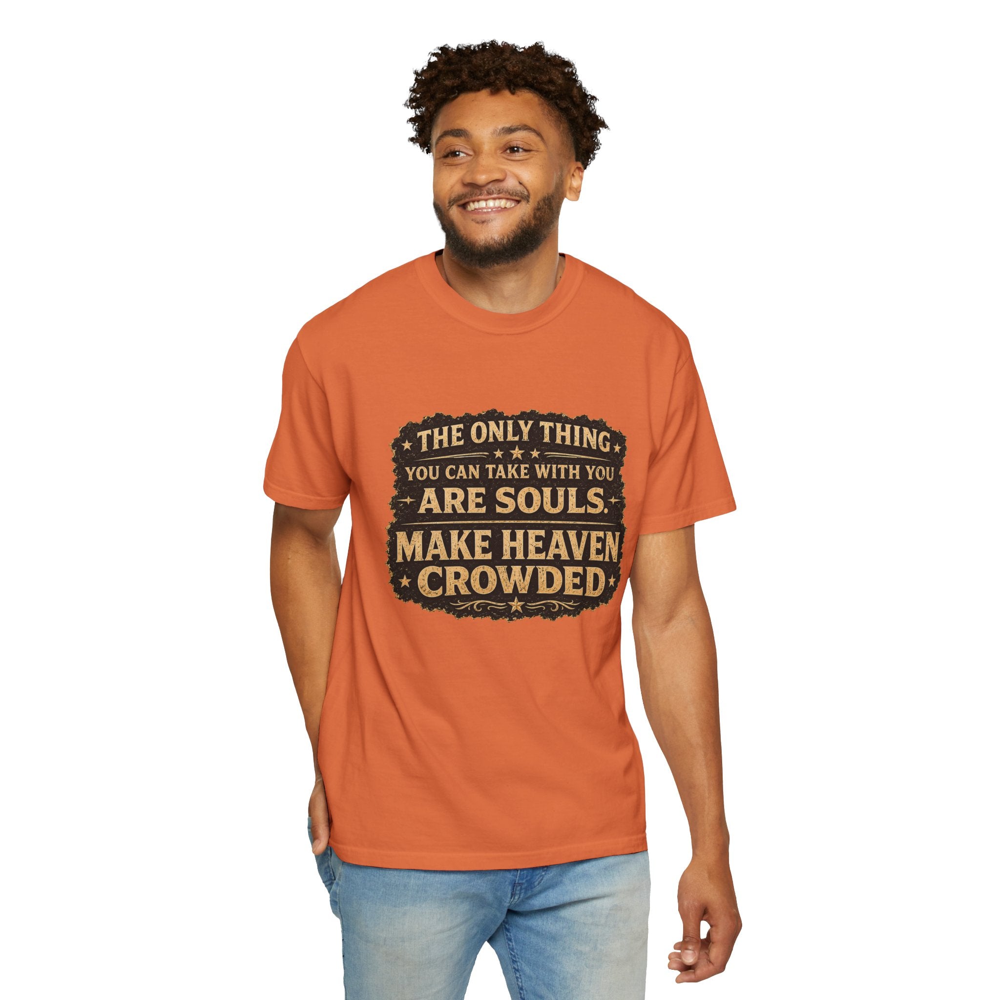 Dude-Shirts — “Make Heaven Crowded” Cross & Dove Inspirational Tee