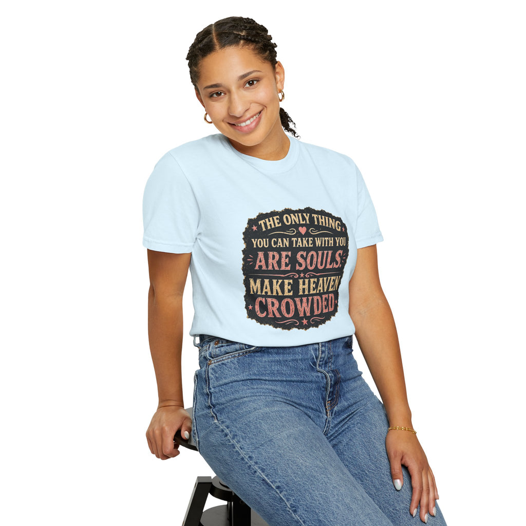 Chick-Shirts — “Make Heaven Crowded” Cross and Dove Inspirational Tee