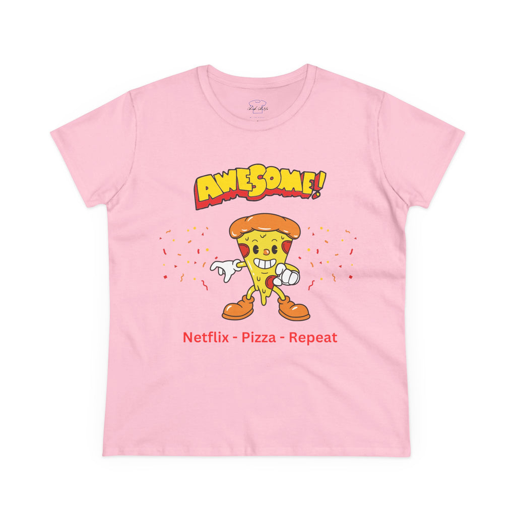 Dude-Shirts ~ Netflix - Pizza - Repeat ~ Cotton Tee