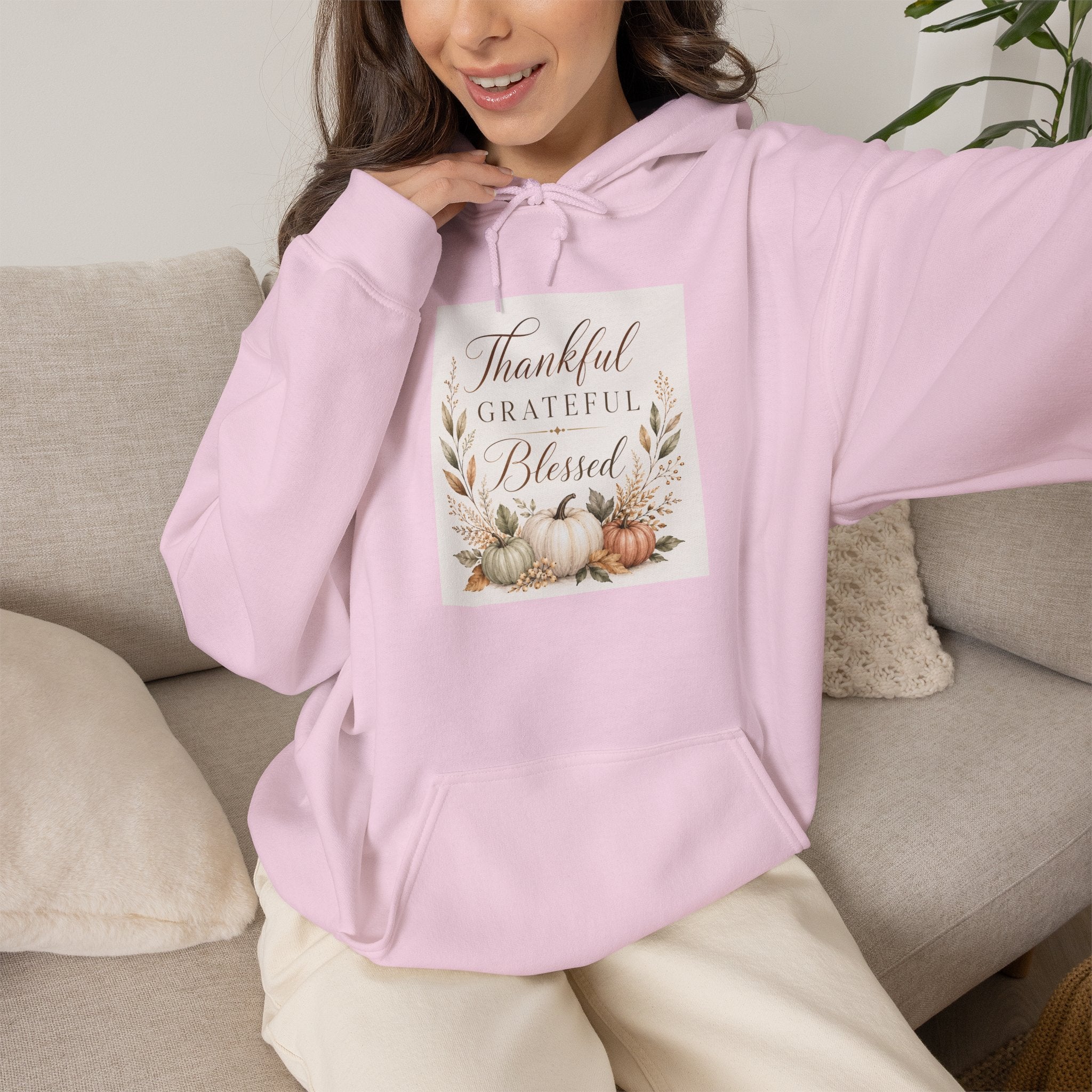 Chick-Shirts ~ Thankful Grateful Blessed Hoodie