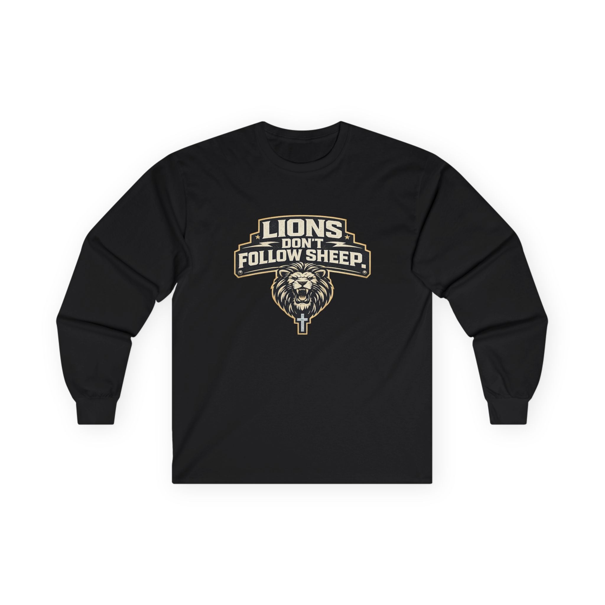 Dude-Shirts ~ LIONS DON'T FOLLOW SHEEP Long Sleeve Graphic Tee