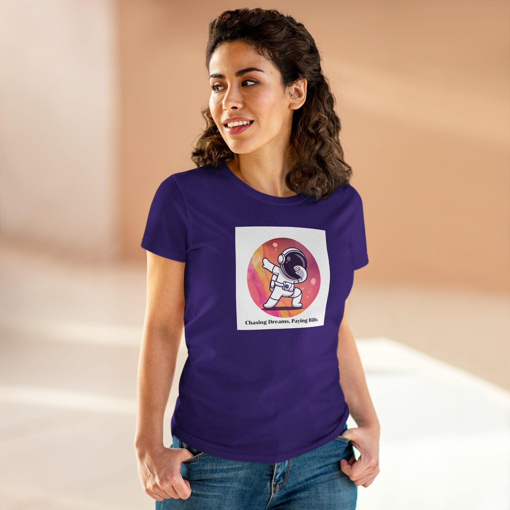 Chick-Shirts ~ Chasing Dreams. Paying Bills. ~ Women's Midweight Cotton Tee