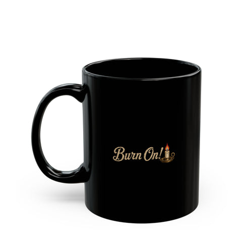 Black Coffee Mug with Small Logo — 11oz & 15oz Ceramic