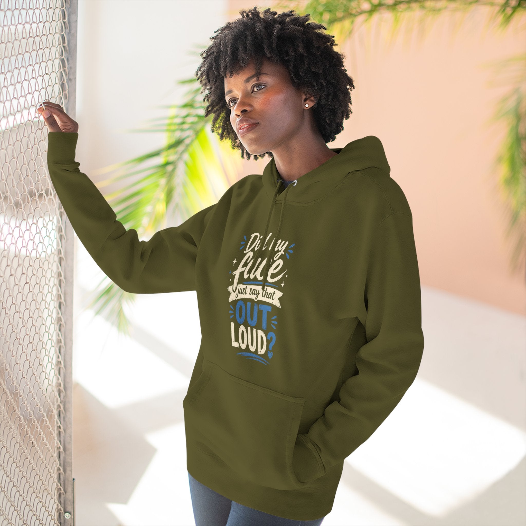 Chick-Shirts ~ "Did My Face Just Say That Out Loud?" Fleece Pullover Hoodie