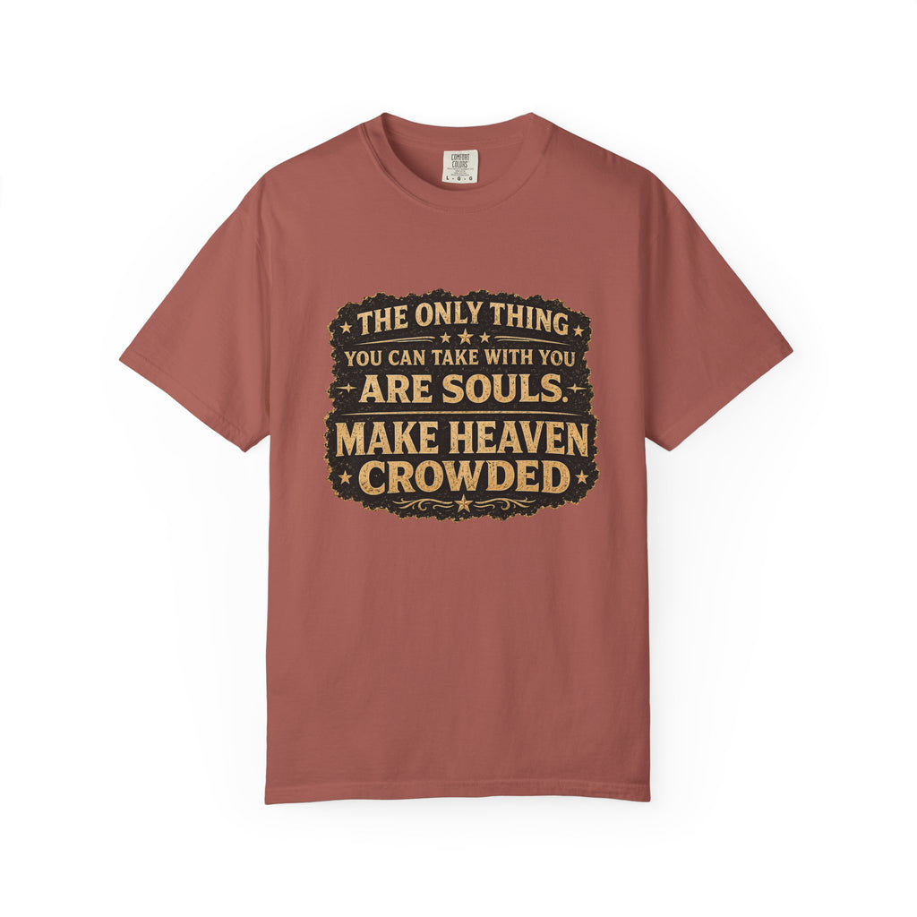 Dude-Shirts — “Make Heaven Crowded” Cross & Dove Inspirational Tee