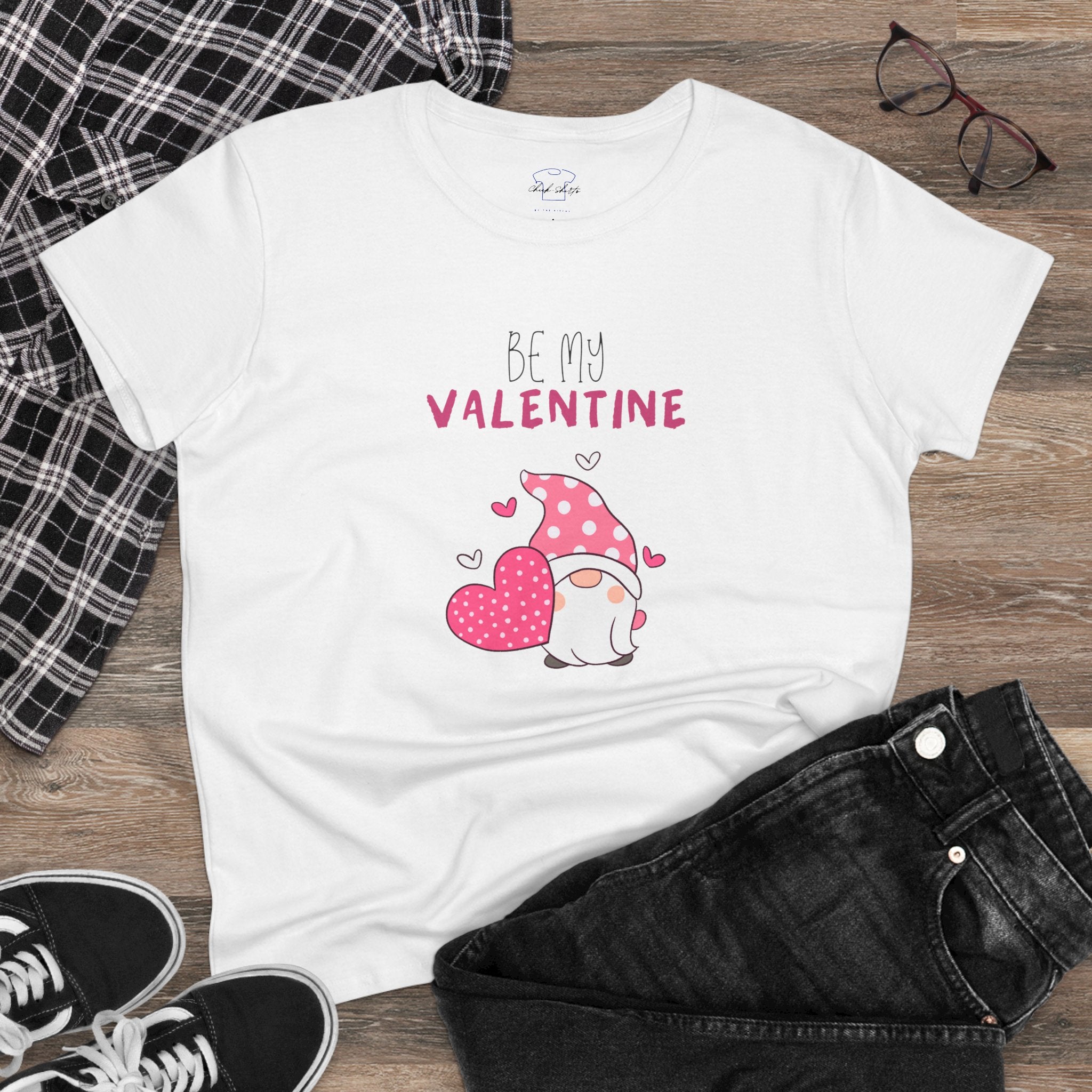 Gnome Be My Valentine ~ Women's Midweight Cotton Tee