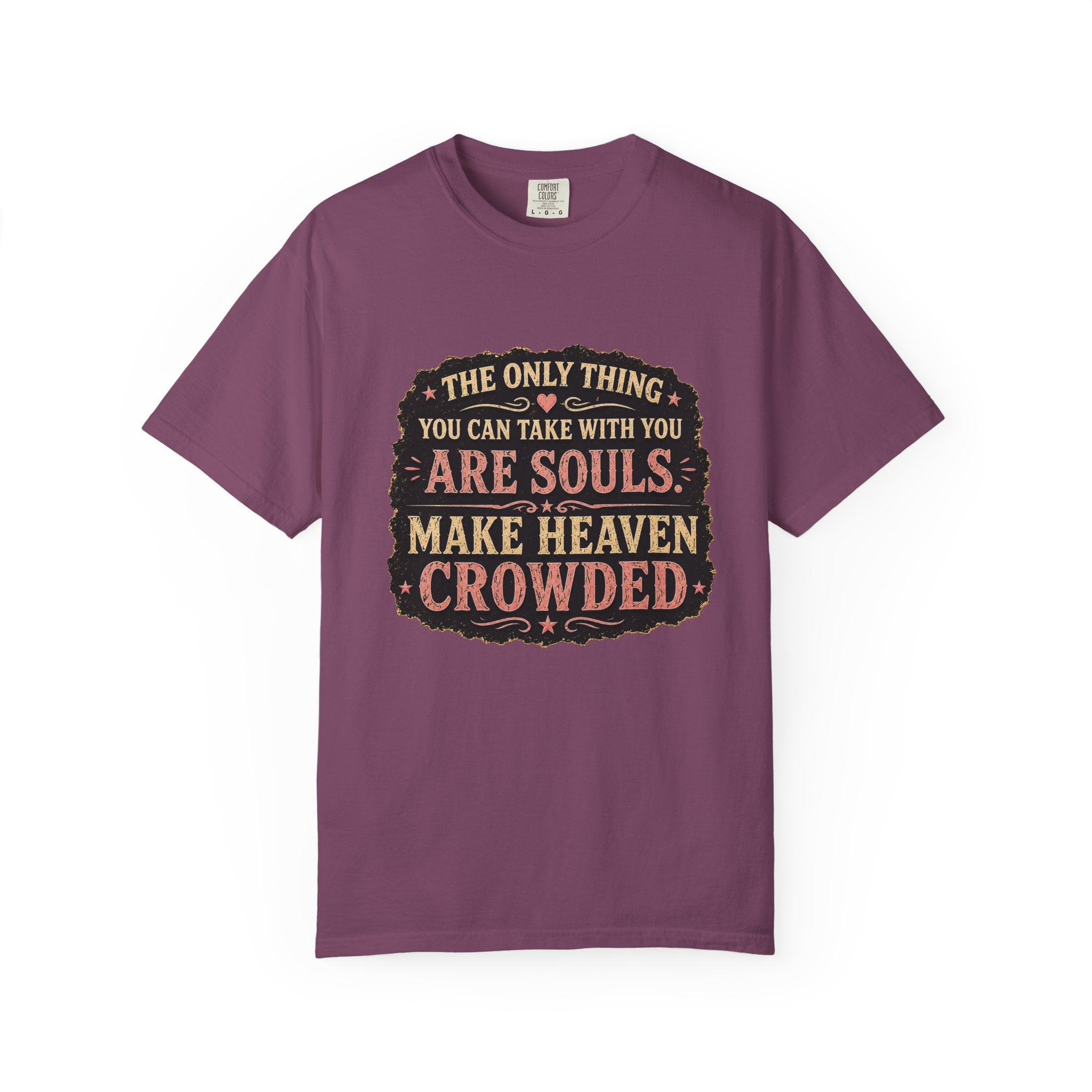 Chick-Shirts — “Make Heaven Crowded” Cross and Dove Inspirational Tee