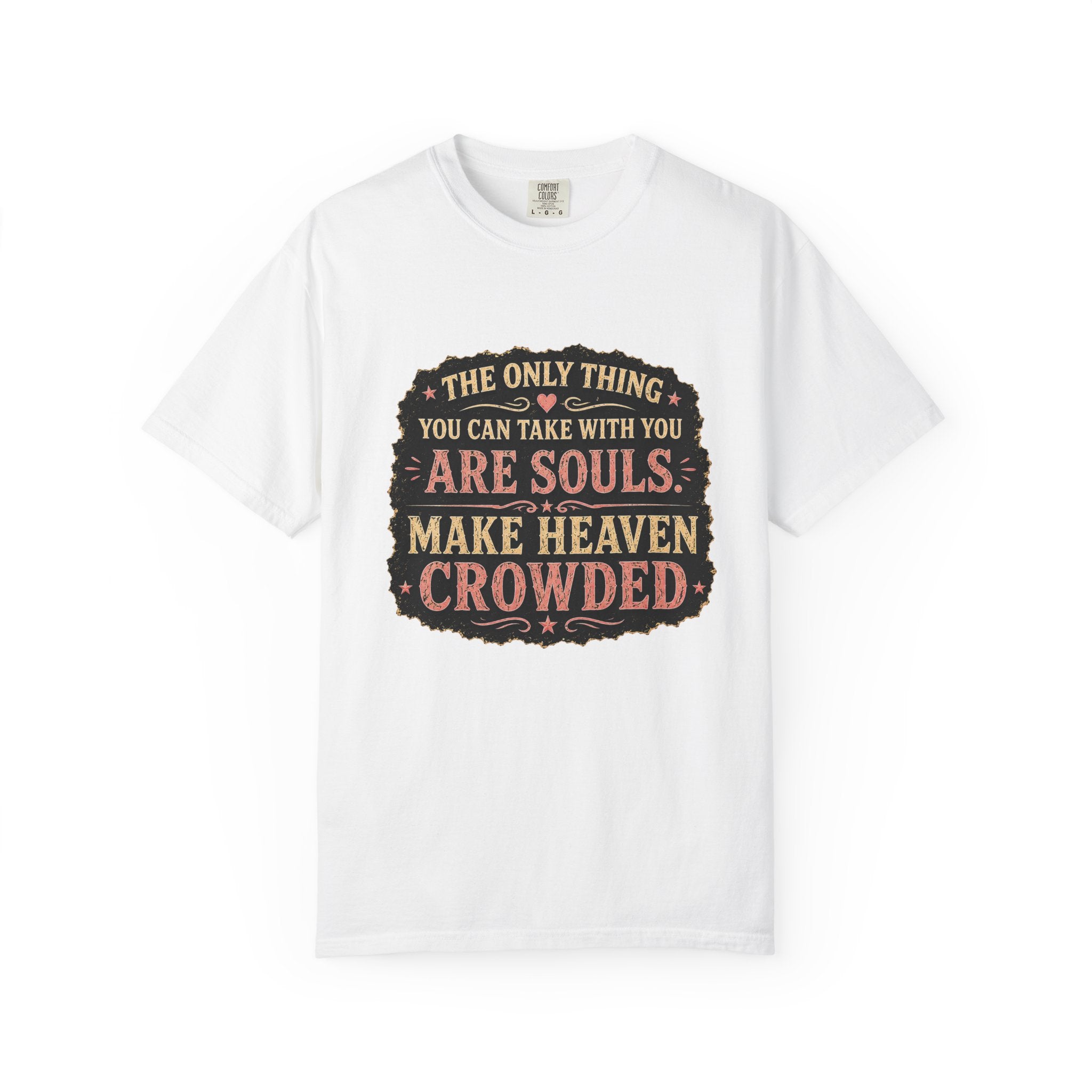 Chick-Shirts — “Make Heaven Crowded” Cross and Dove Inspirational Tee