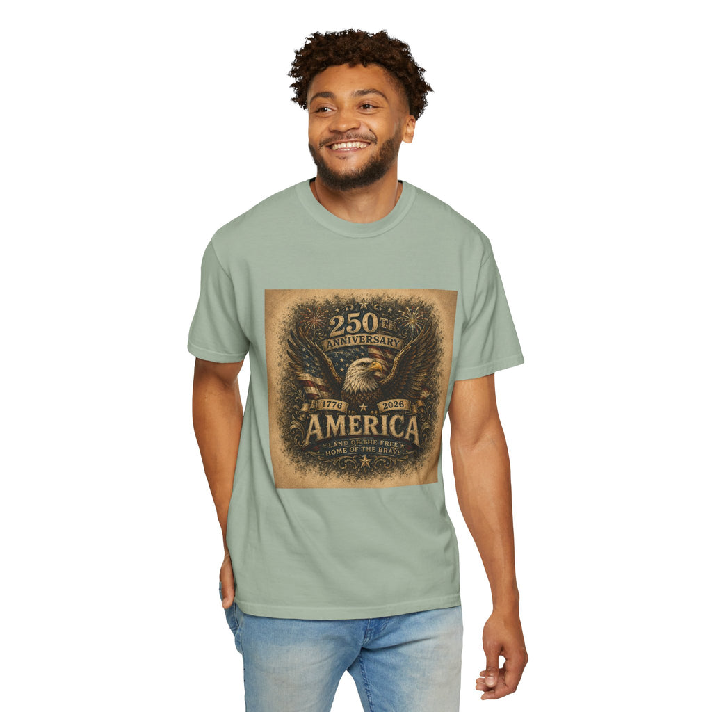 America 250th Anniversary — Land of the Free. Home of the Brave. T-Shirt
