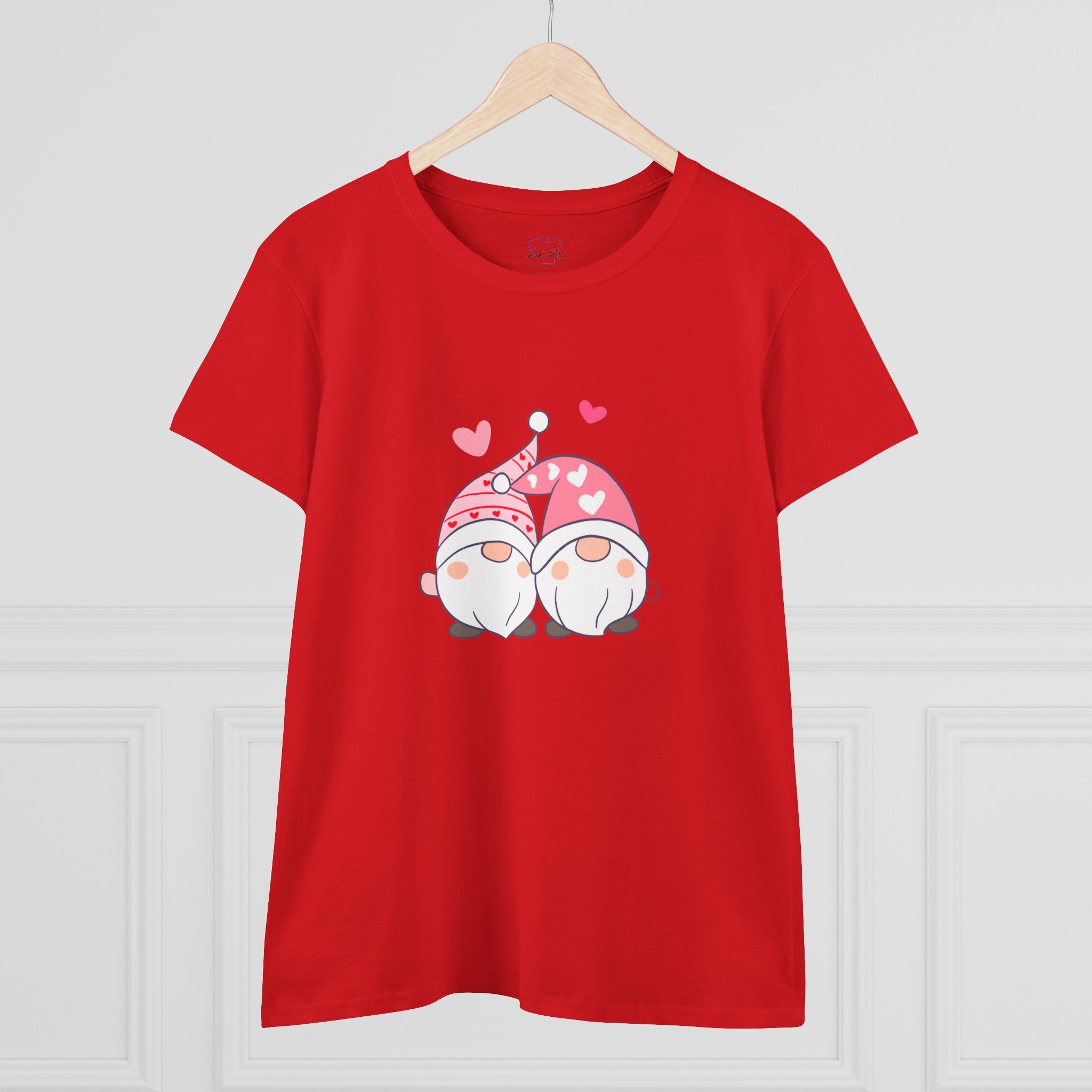 Gnome Couple Love ~ Women's Midweight Cotton Tee