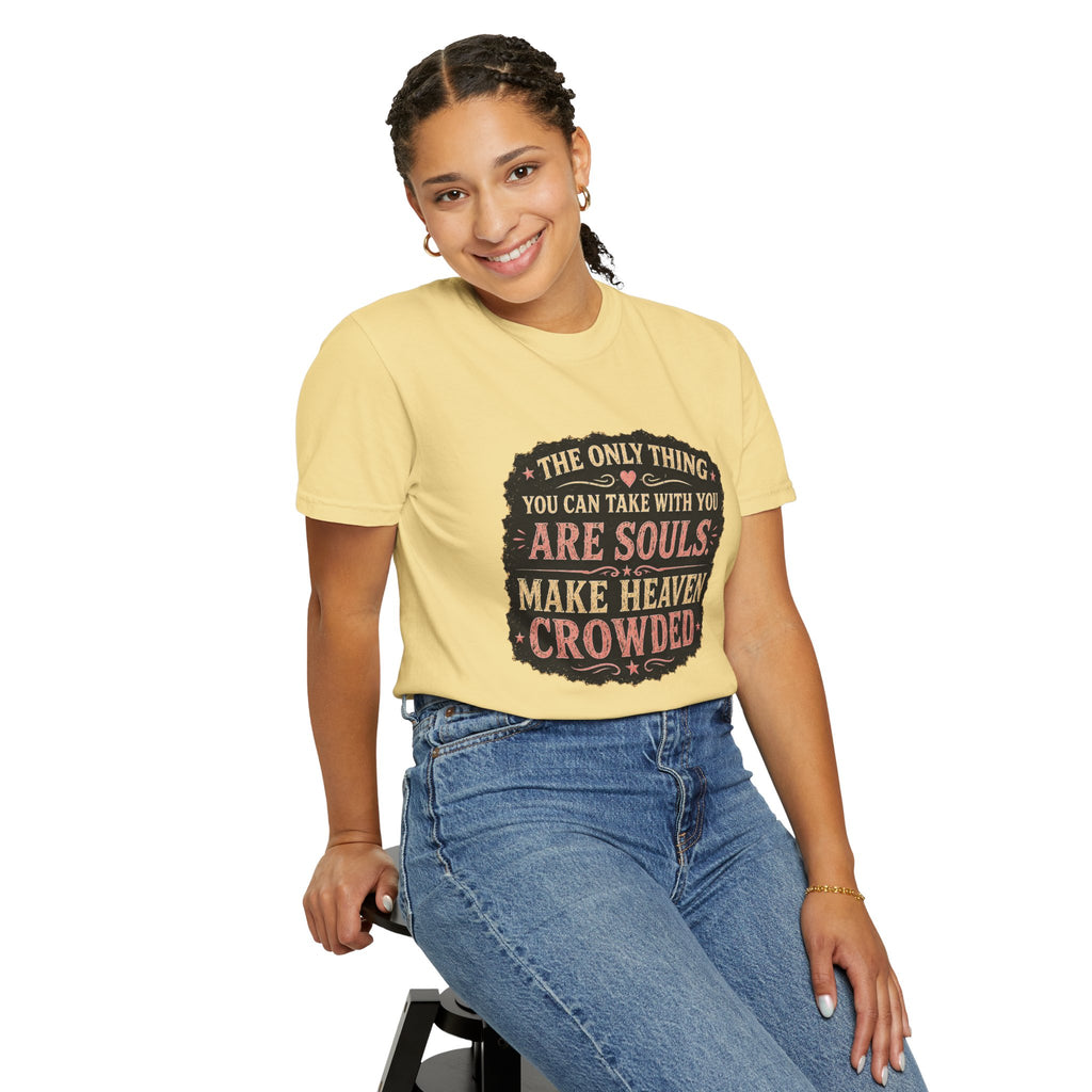 Chick-Shirts — “Make Heaven Crowded” Cross and Dove Inspirational Tee