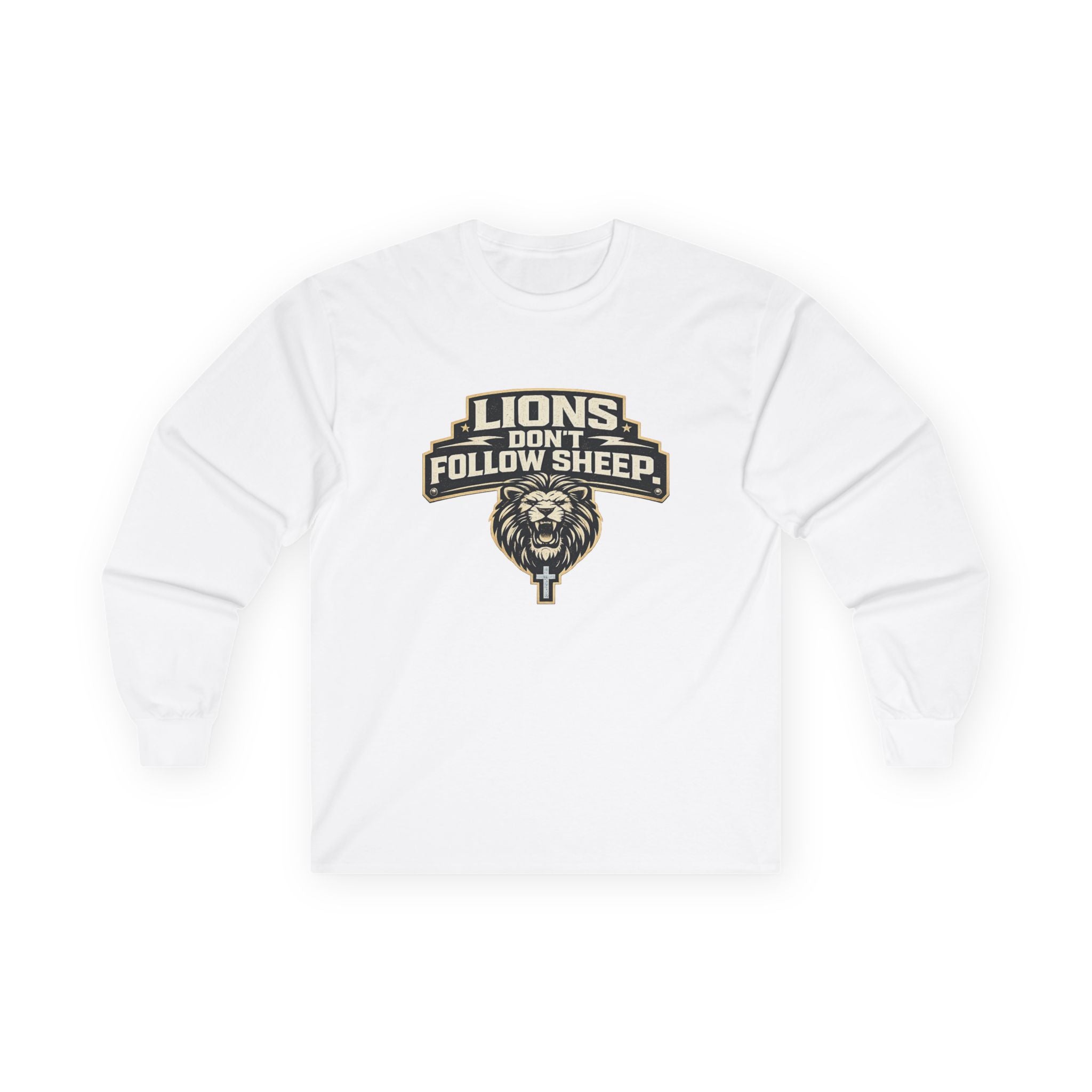 Dude-Shirts ~ LIONS DON'T FOLLOW SHEEP Long Sleeve Graphic Tee