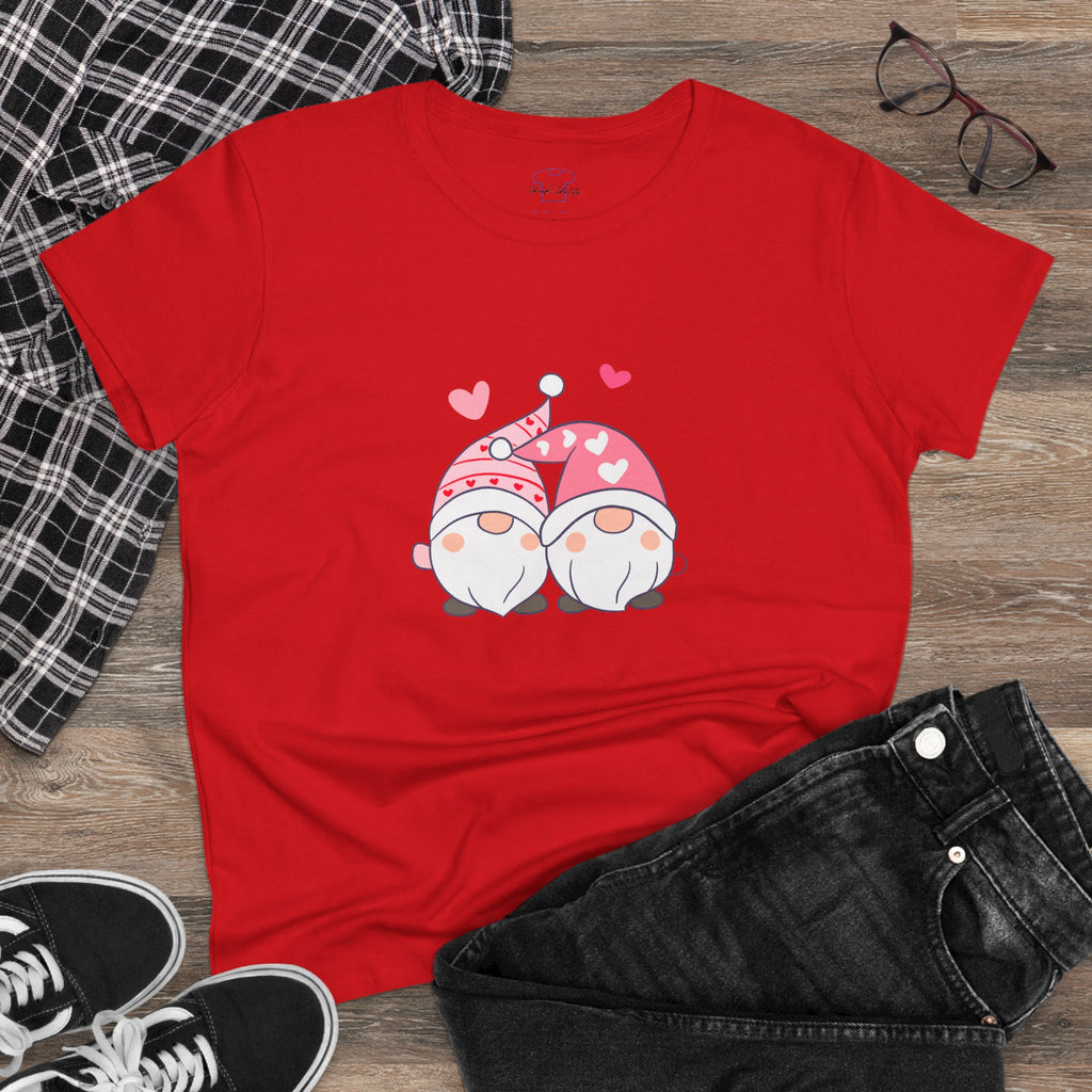 Gnome Couple Love ~ Women's Midweight Cotton Tee