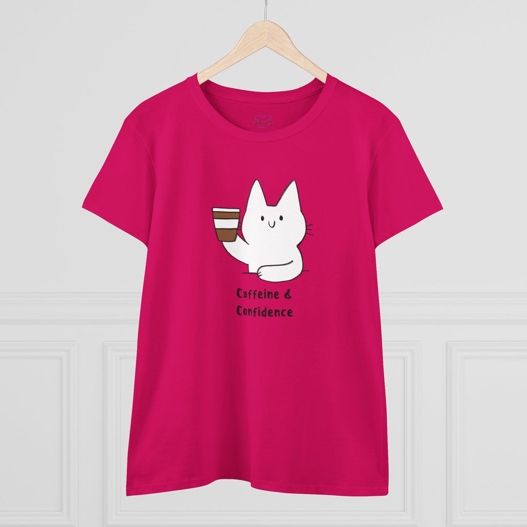 Caffeine & Confidence ~ Women's Midweight Cotton Tee