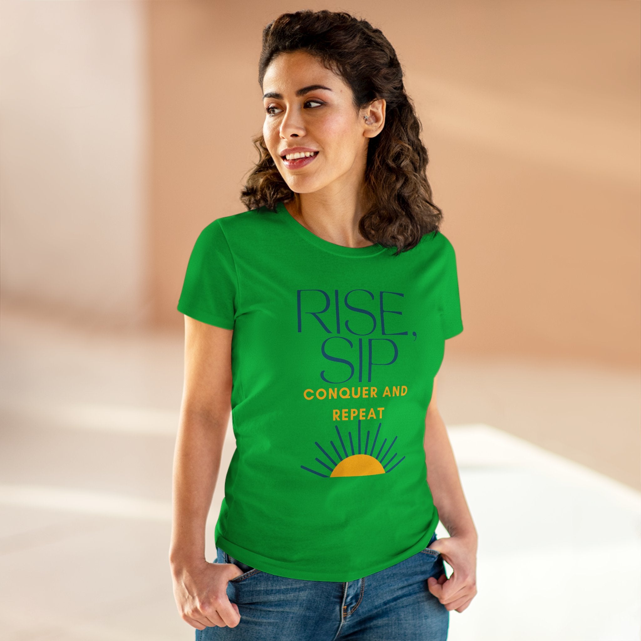 Chick-Shirts ~ Rise, Sip, Conquer and Repeat Women's Tee