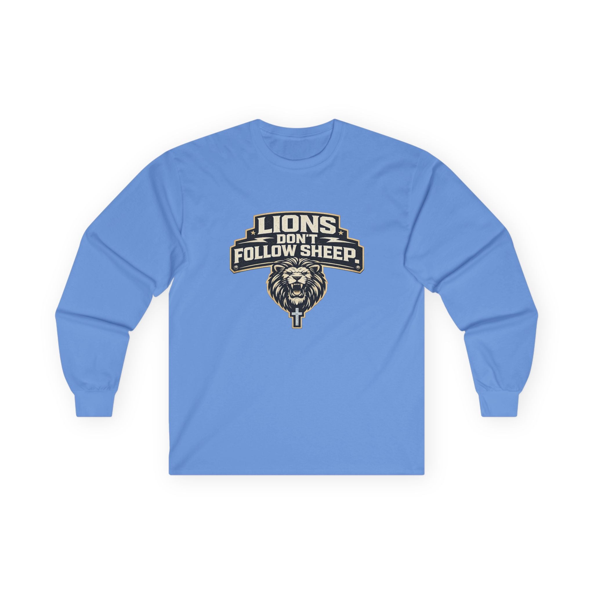 Dude-Shirts ~ LIONS DON'T FOLLOW SHEEP Long Sleeve Graphic Tee