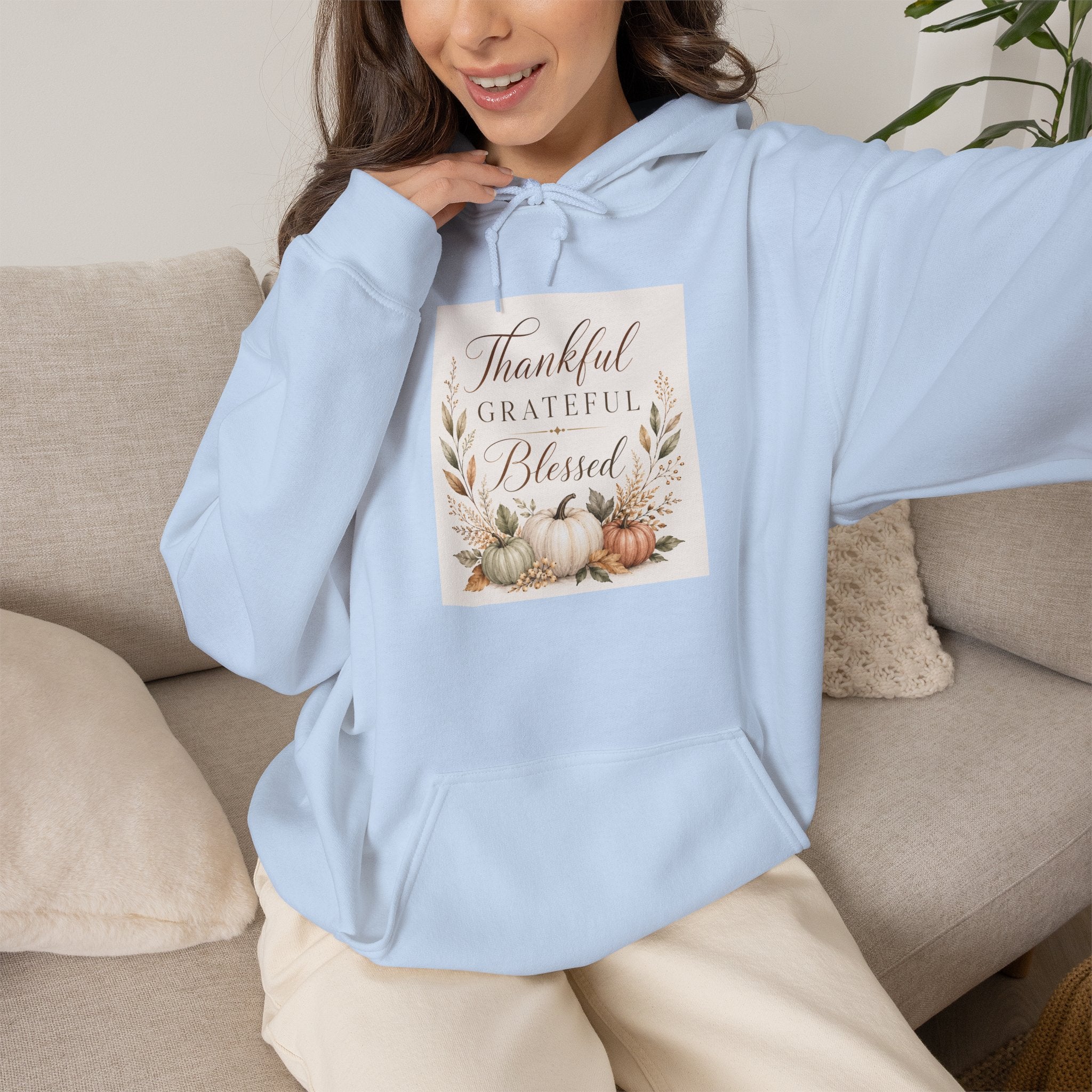 Chick-Shirts ~ Thankful Grateful Blessed Hoodie