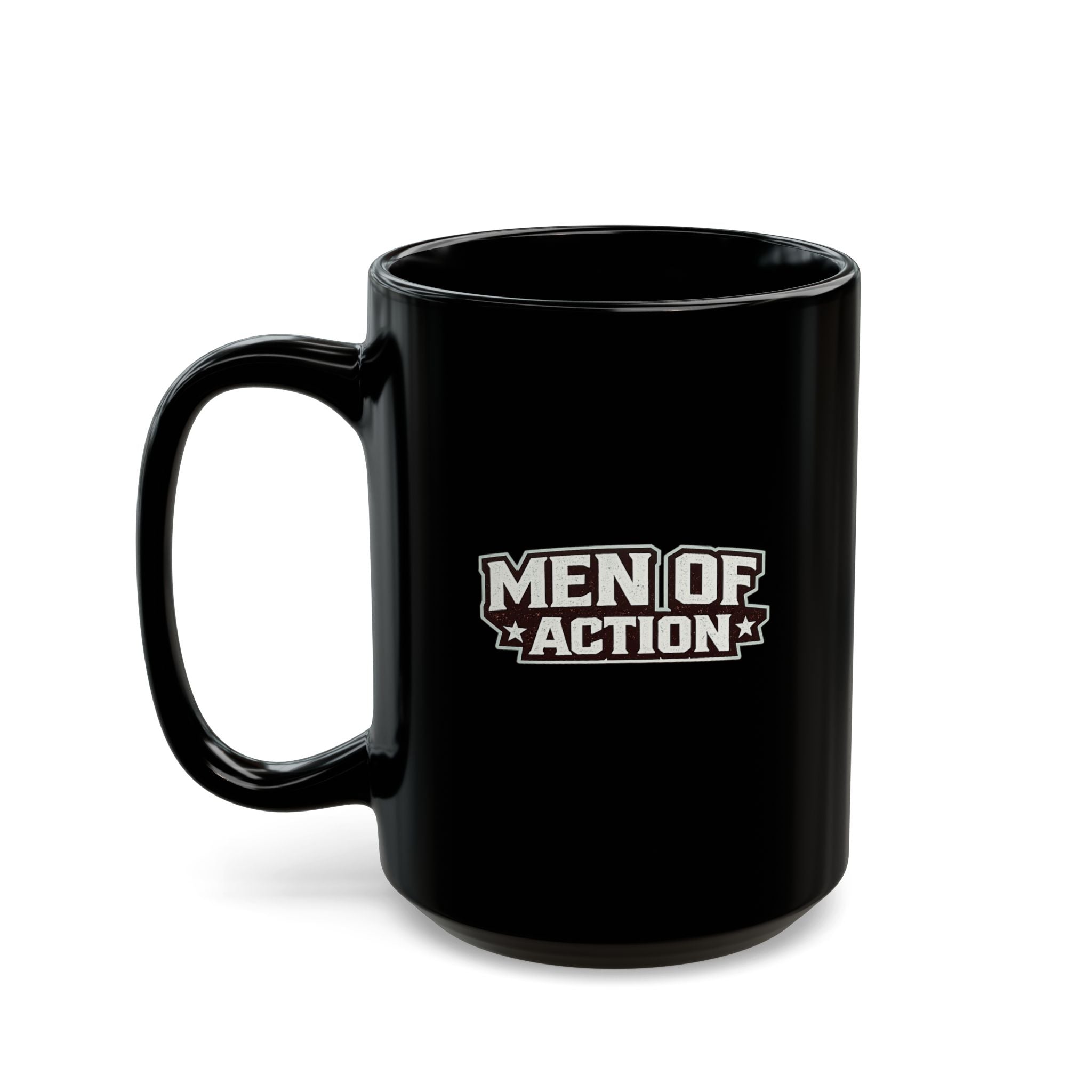 Lil-Mugs ~ MEN OF ACTION — Black Ceramic Mug (11oz & 15oz)