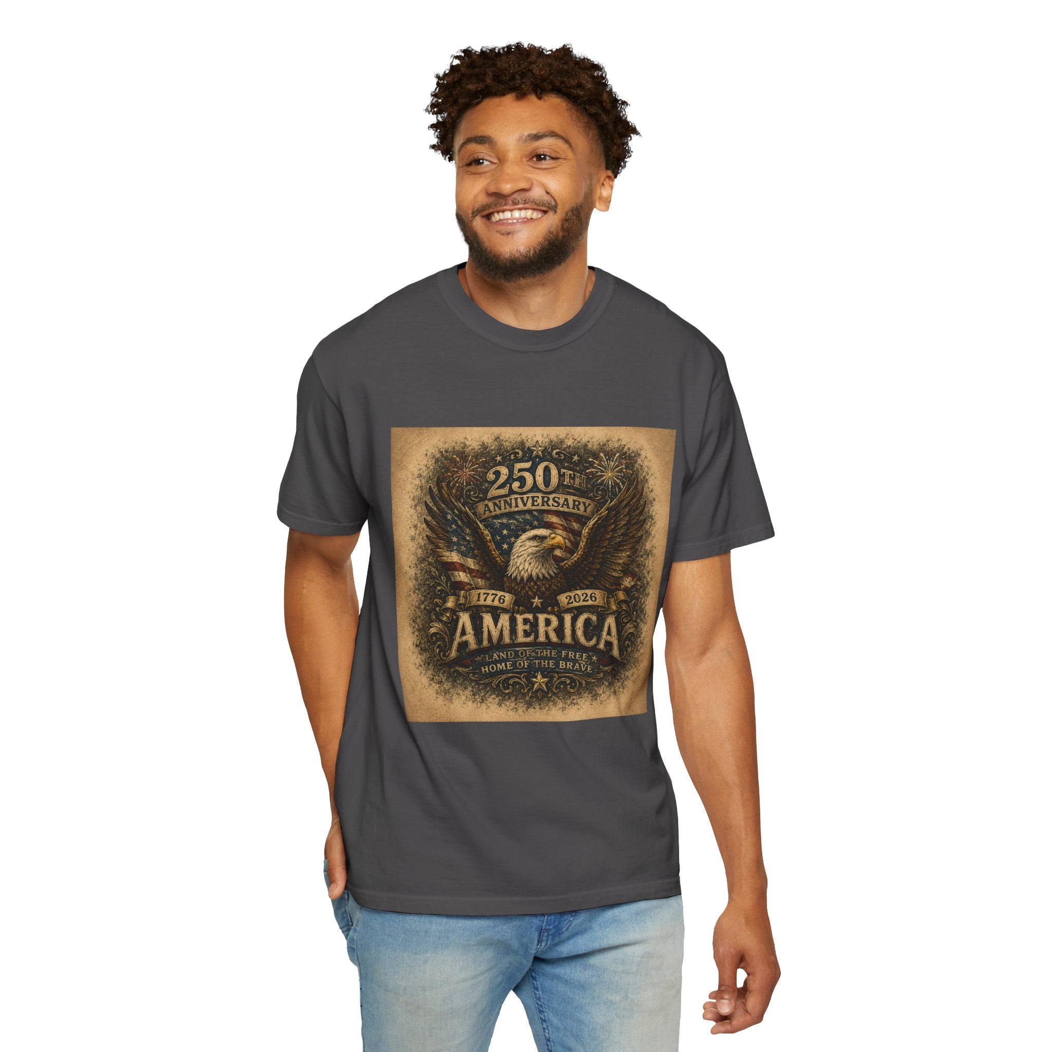 America 250th Anniversary — Land of the Free. Home of the Brave. T-Shirt