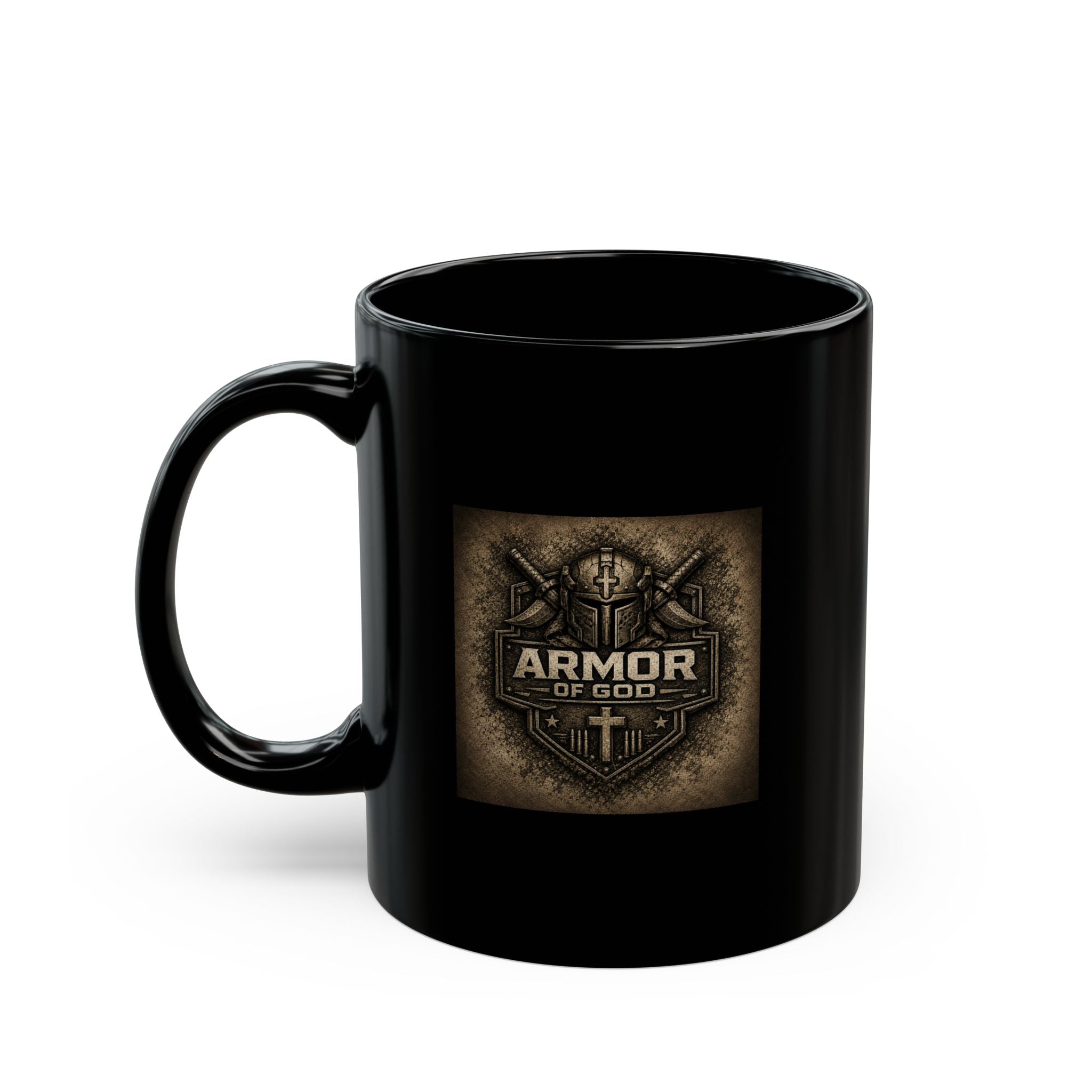 Lil-Mugs ~ ARMOR OF GOD — Black Ceramic Mug (11oz & 15oz)