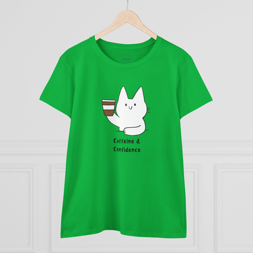 Caffeine & Confidence ~ Women's Midweight Cotton Tee