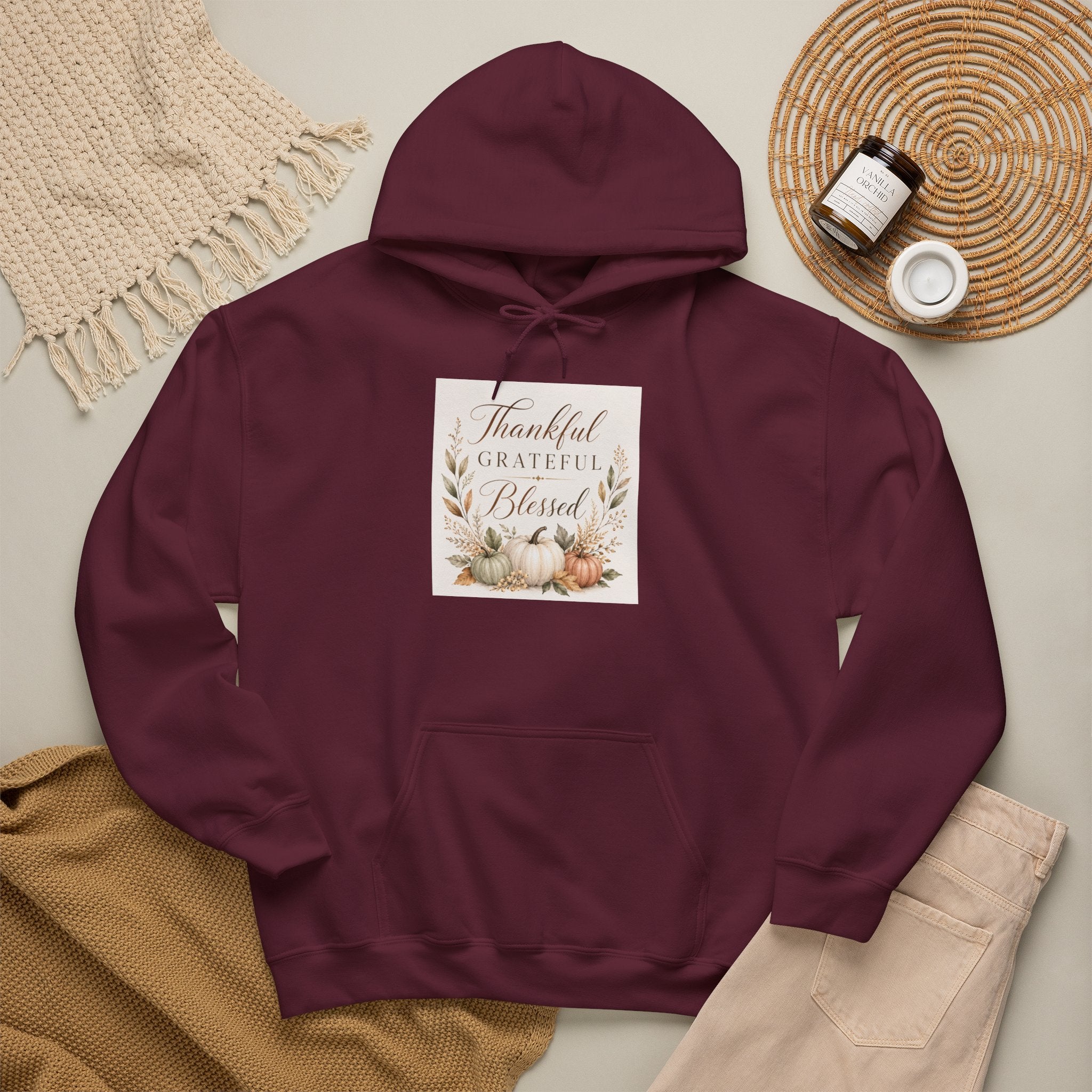 Chick-Shirts ~ Thankful Grateful Blessed Hoodie