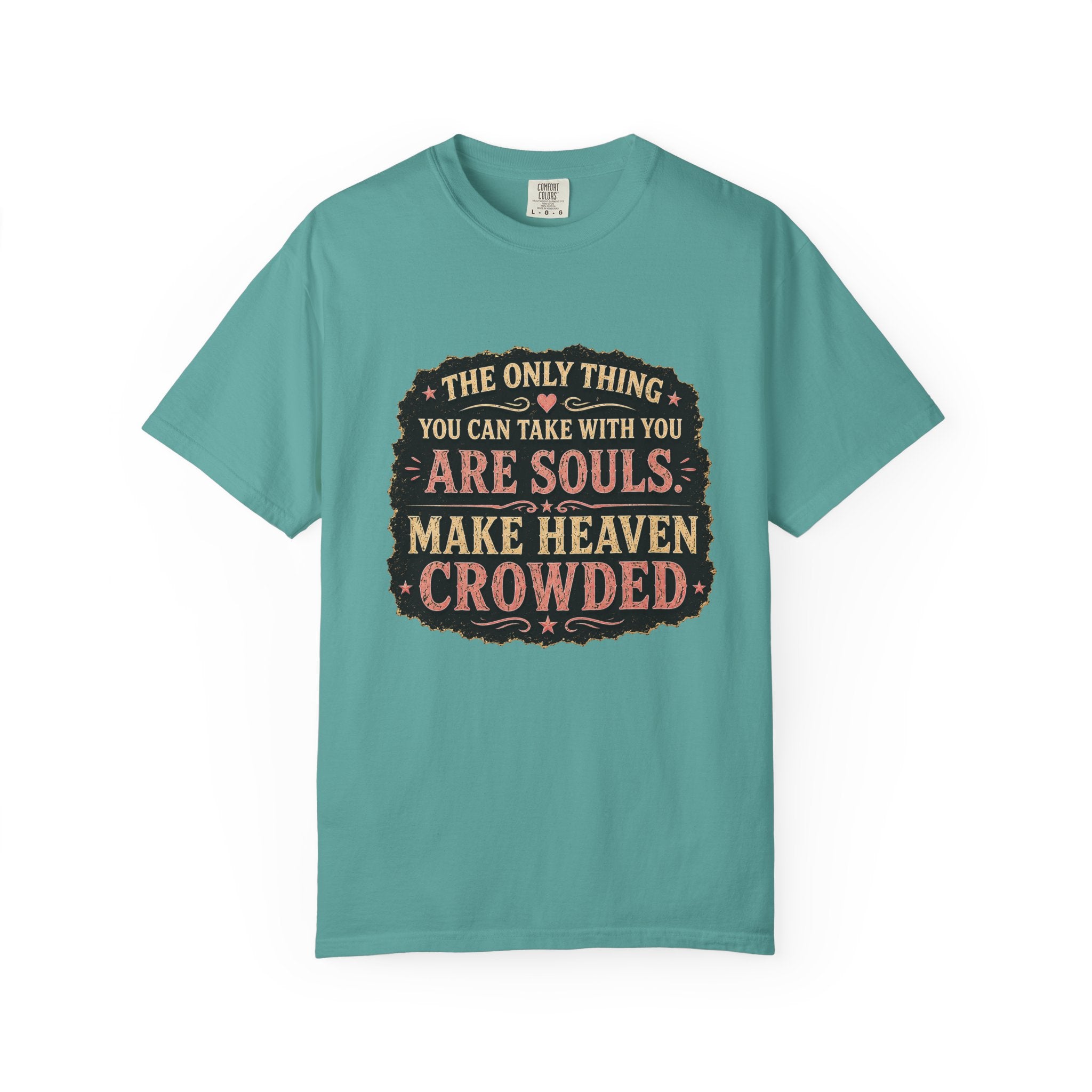 Chick-Shirts — “Make Heaven Crowded” Cross and Dove Inspirational Tee