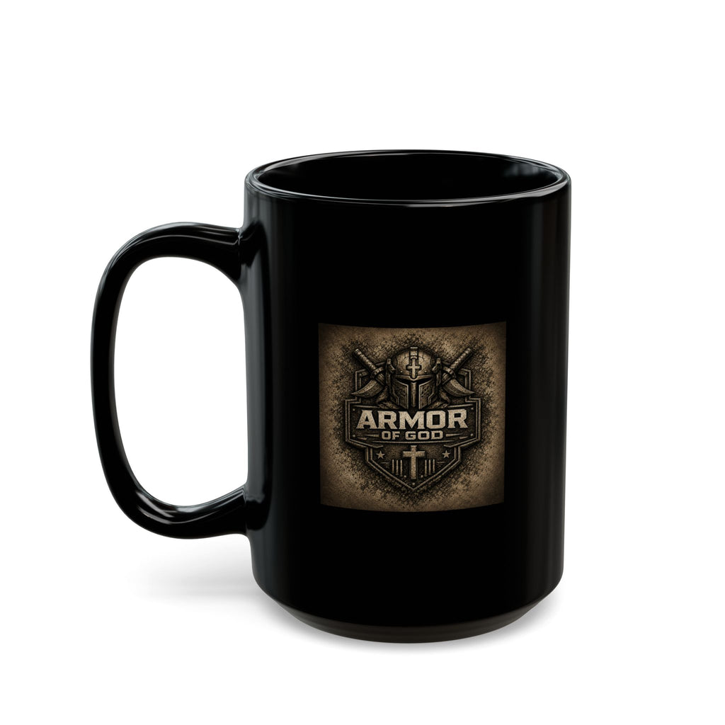 Lil-Mugs ~ ARMOR OF GOD — Black Ceramic Mug (11oz & 15oz)